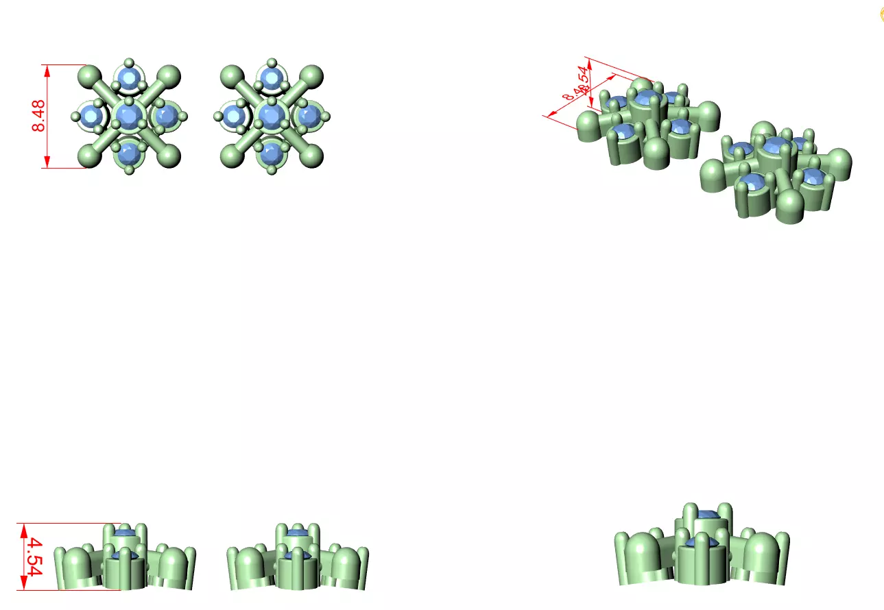 Diamond Studs Earrings 3dm stl renders animation videos details 3D print model_4