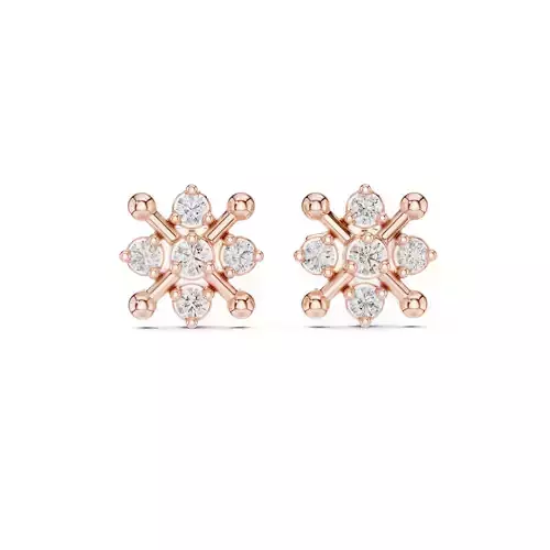 Diamond Studs Earrings 3dm stl renders animation videos details