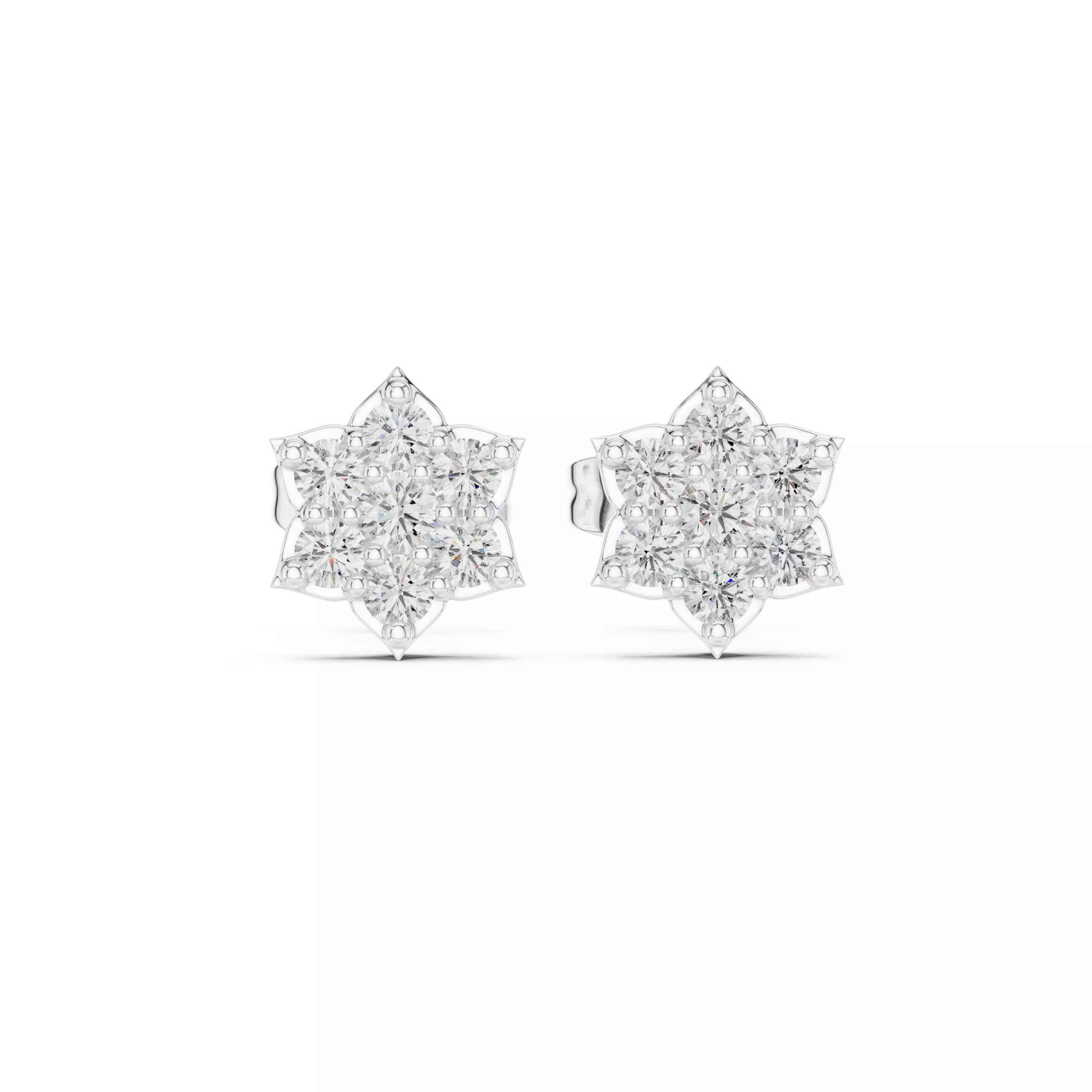 Diamond Studs Earrings 3dm stl renders animation videos details 3D print model_10