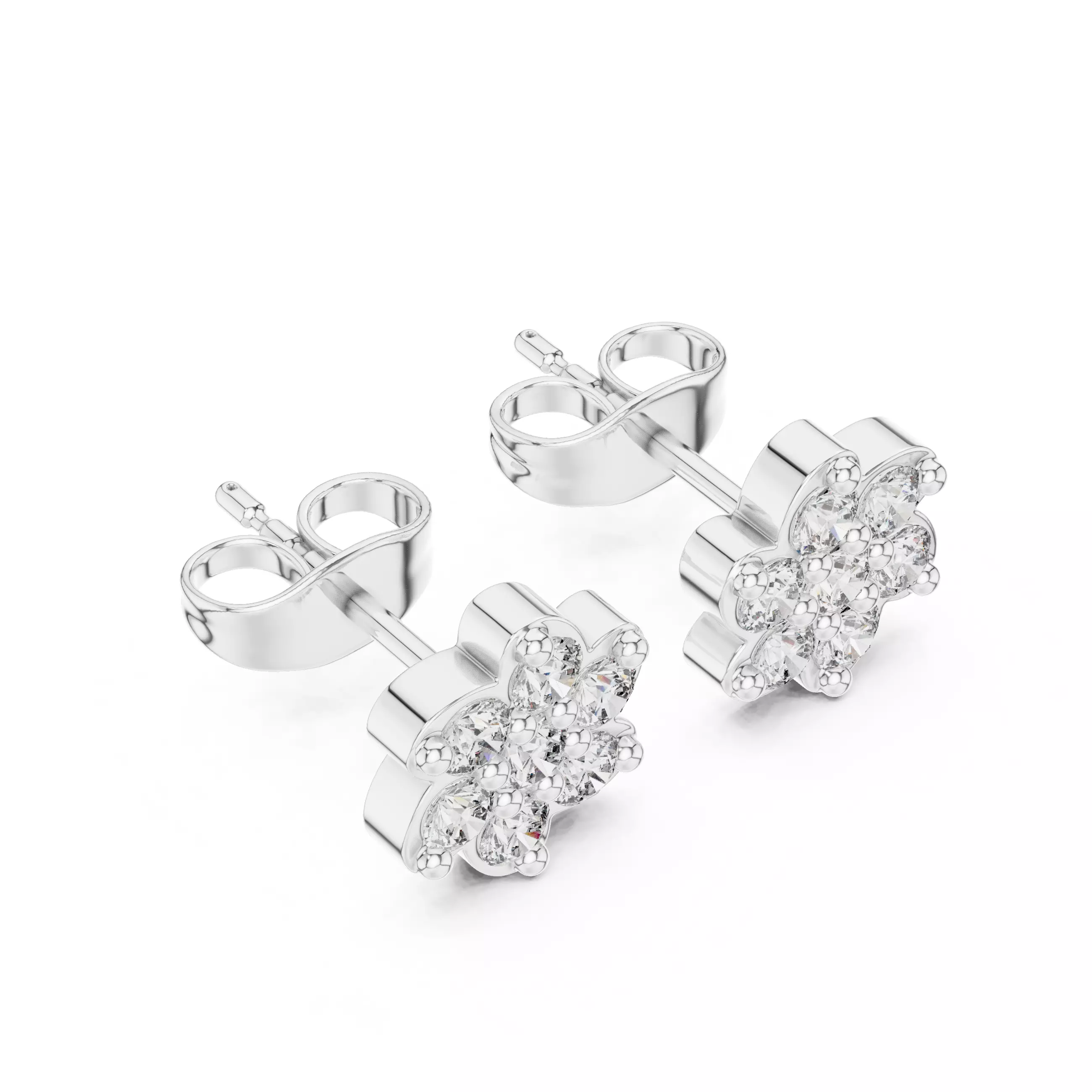 Diamond Studs Earrings 3dm stl renders animation videos details 3D print model_8