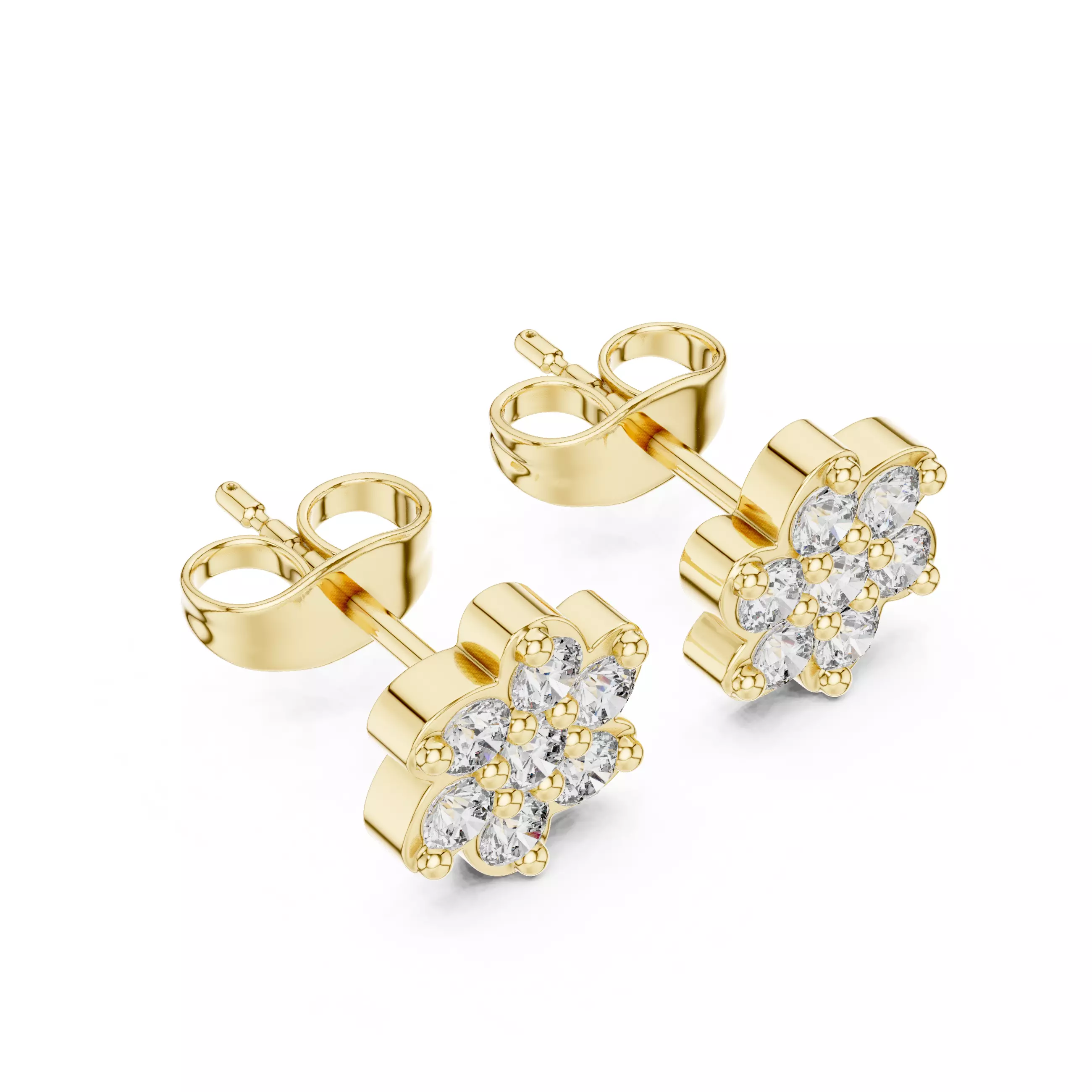 Diamond Studs Earrings 3dm stl renders animation videos details 3D print model_11