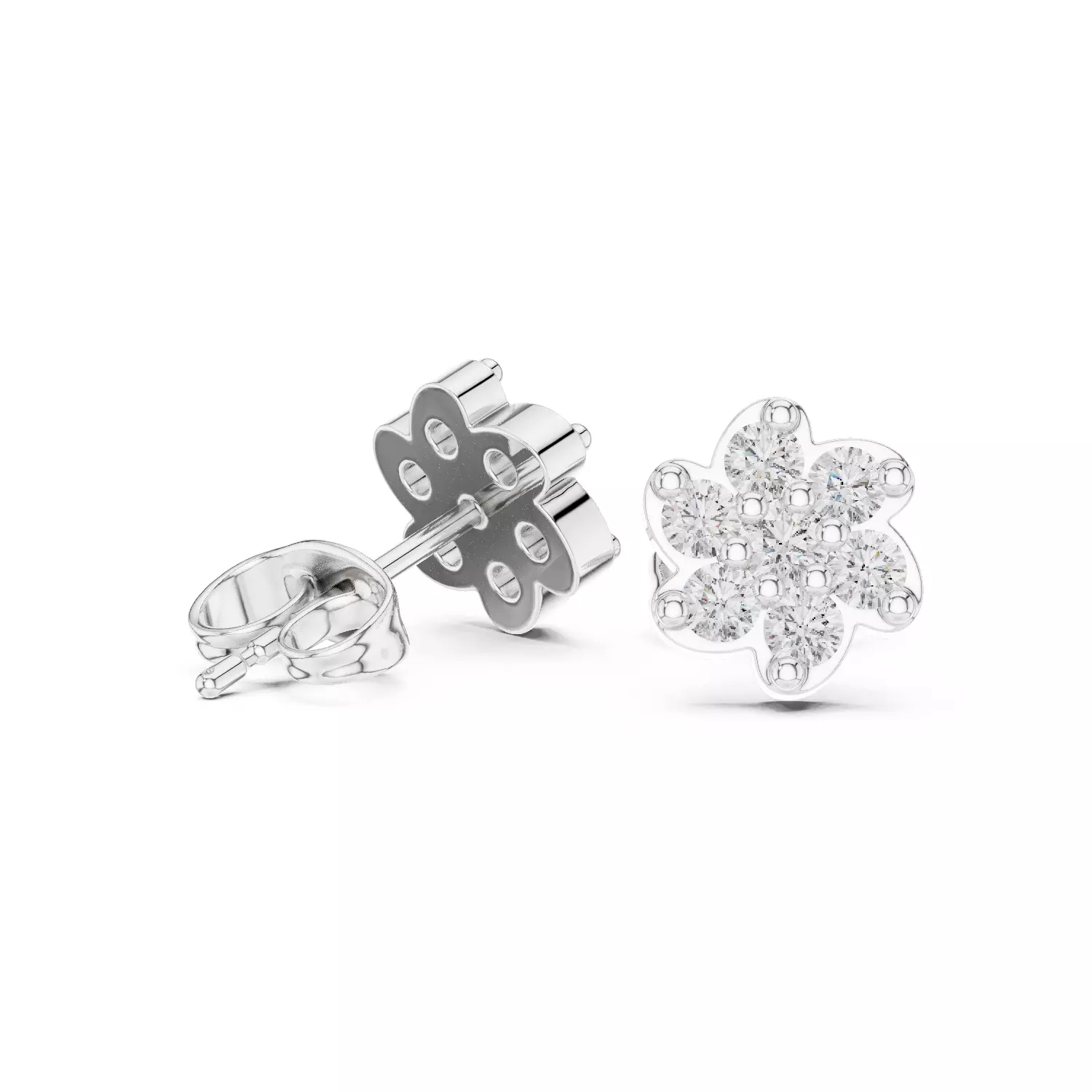Diamond Studs Earrings 3dm stl renders animation videos details 3D print model_2