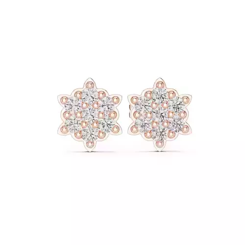 Flower Diamond Studs Earrings 3dm stl renders animation videos