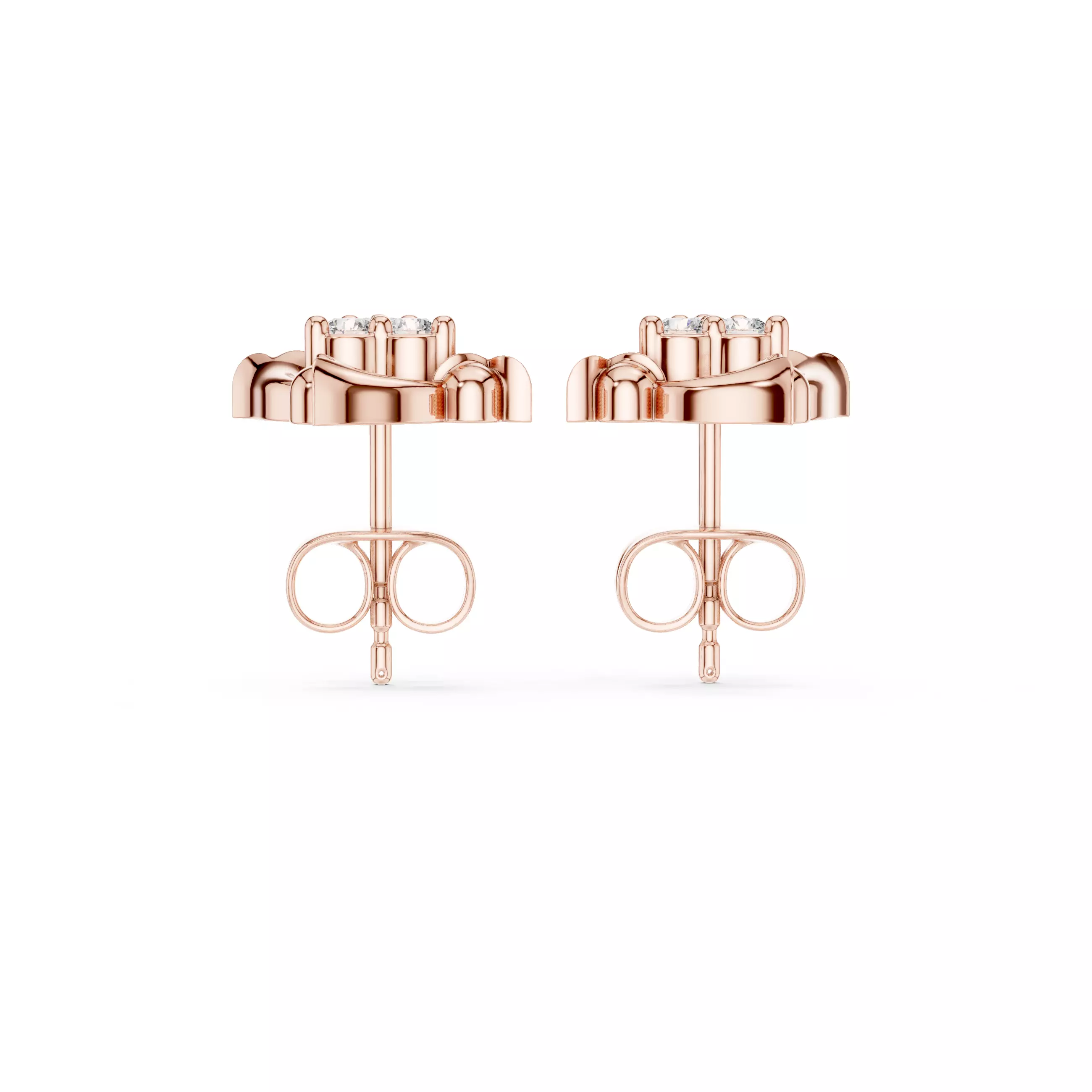 Diamond Studs Earrings 3dm stl renders animation videos details 3D print model_4