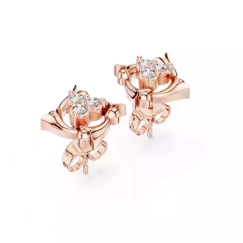Diamond Studs Earrings 3dm stl renders animation videos details
