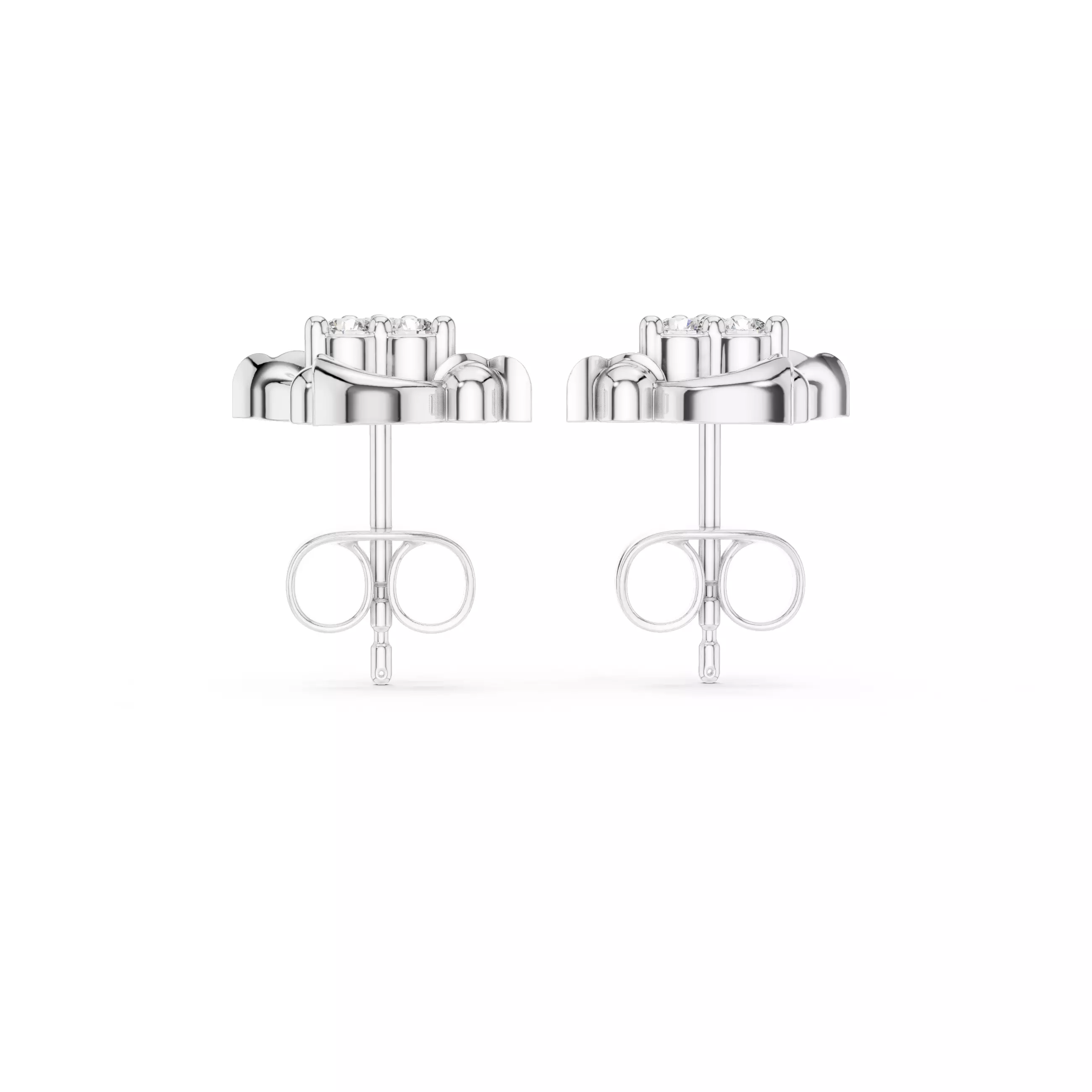 Diamond Studs Earrings 3dm stl renders animation videos details 3D print model_7