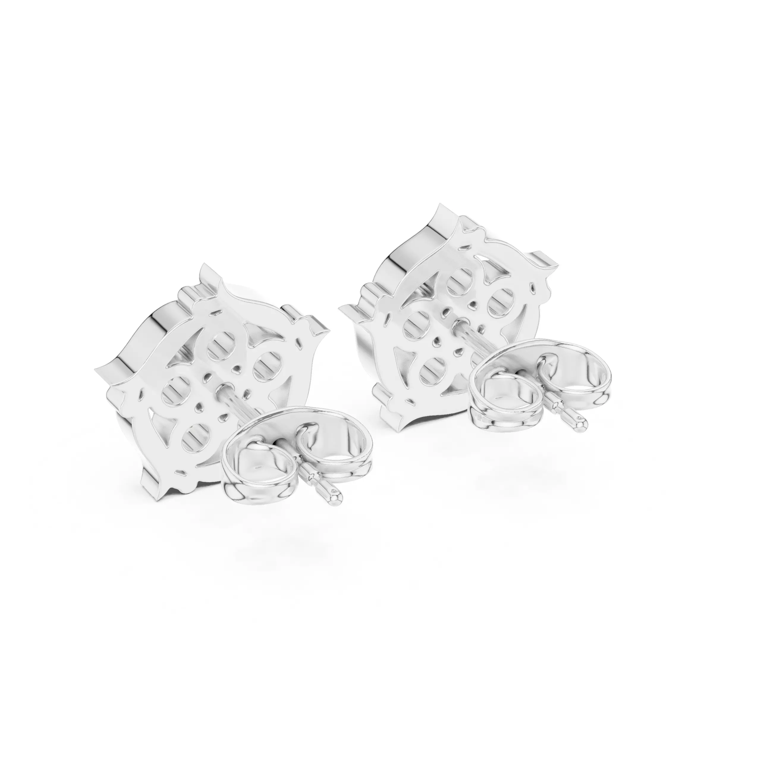 Flower Diamond Studs Earrings 3dm stl renders animation videos 3D print model_6