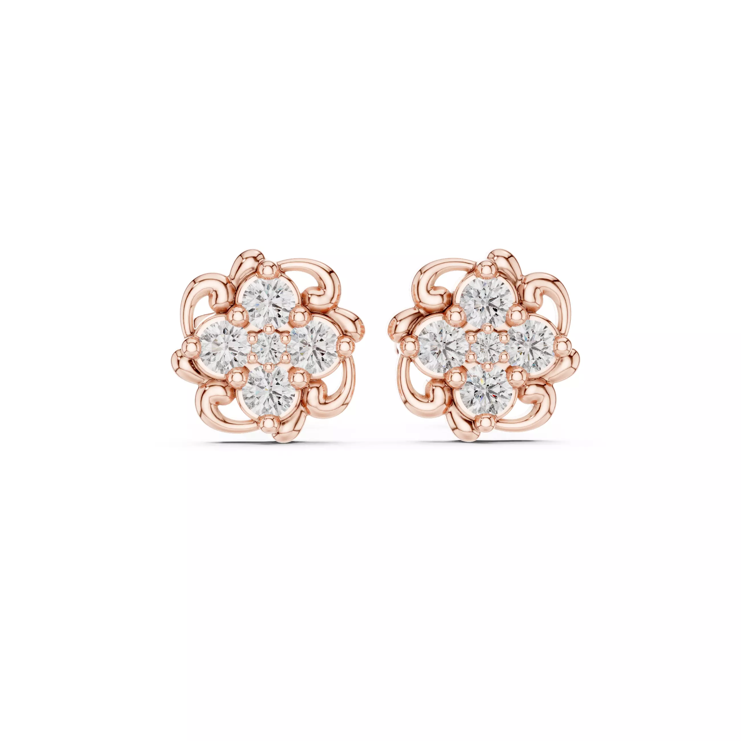Diamond Studs Earrings 3dm stl renders animation videos details 3D print model_0