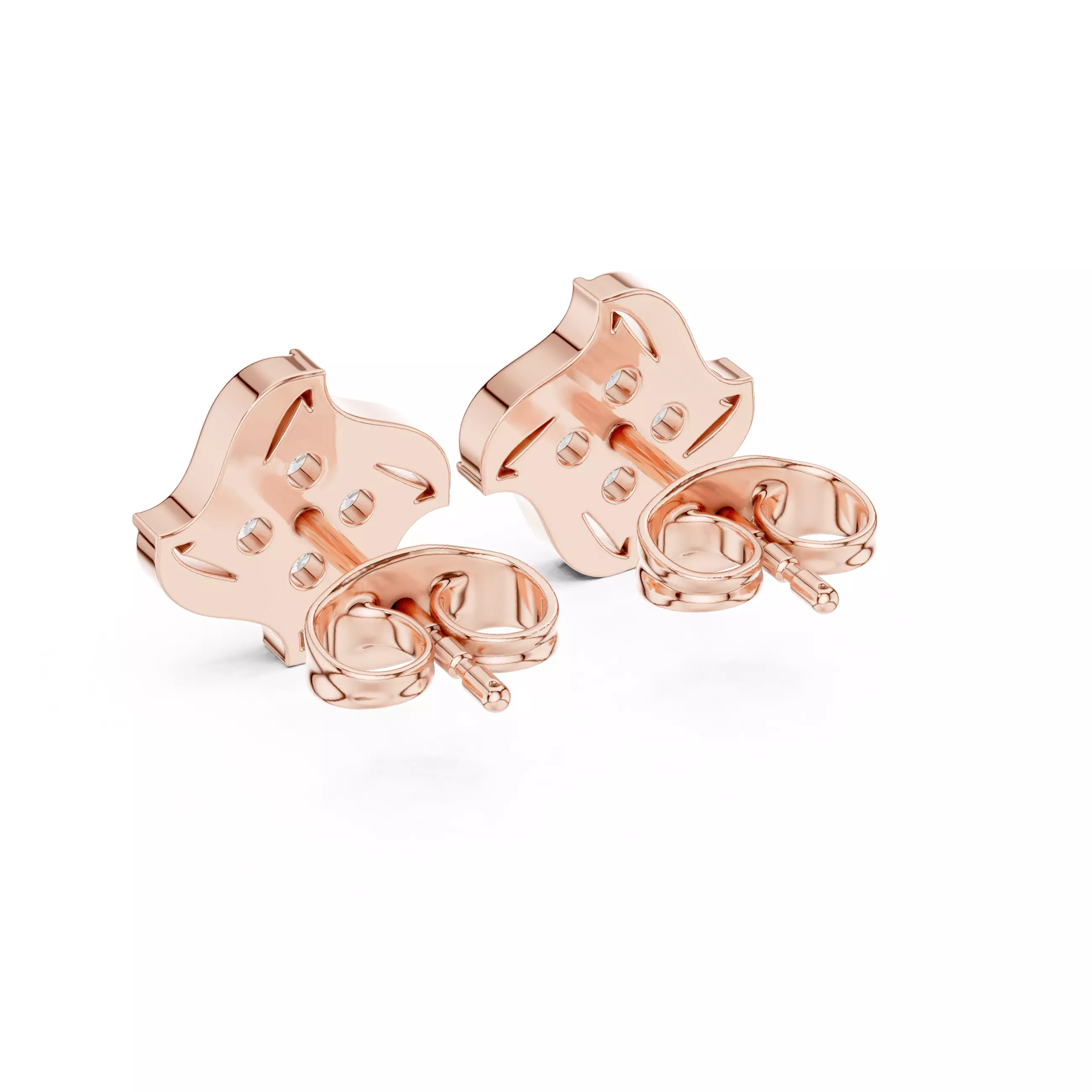 Diamond Studs Earrings 3dm stl renders animation videos details 3D print model_4