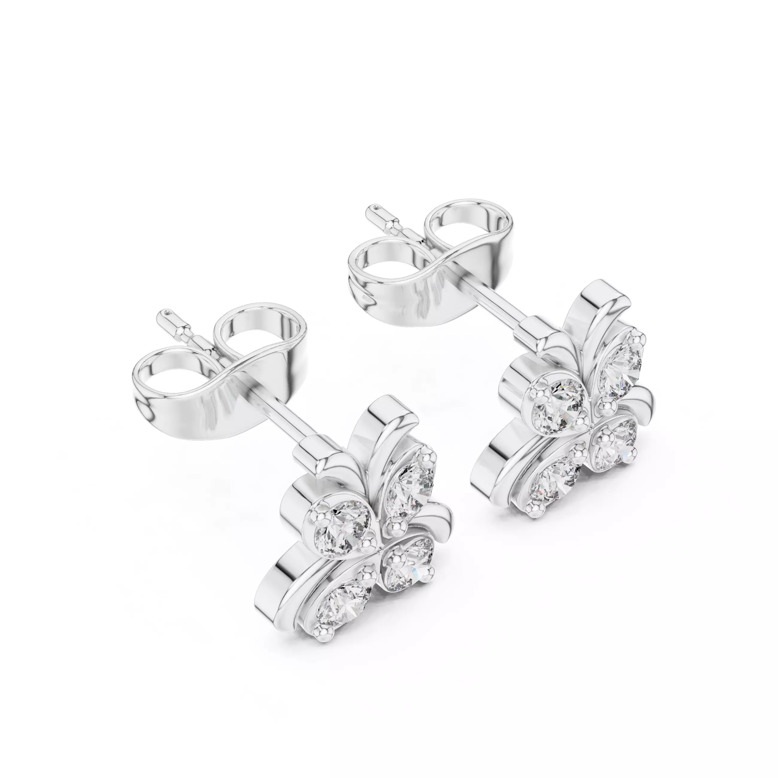 Diamond Studs Earrings 3dm stl renders animation videos details 3D print model_8