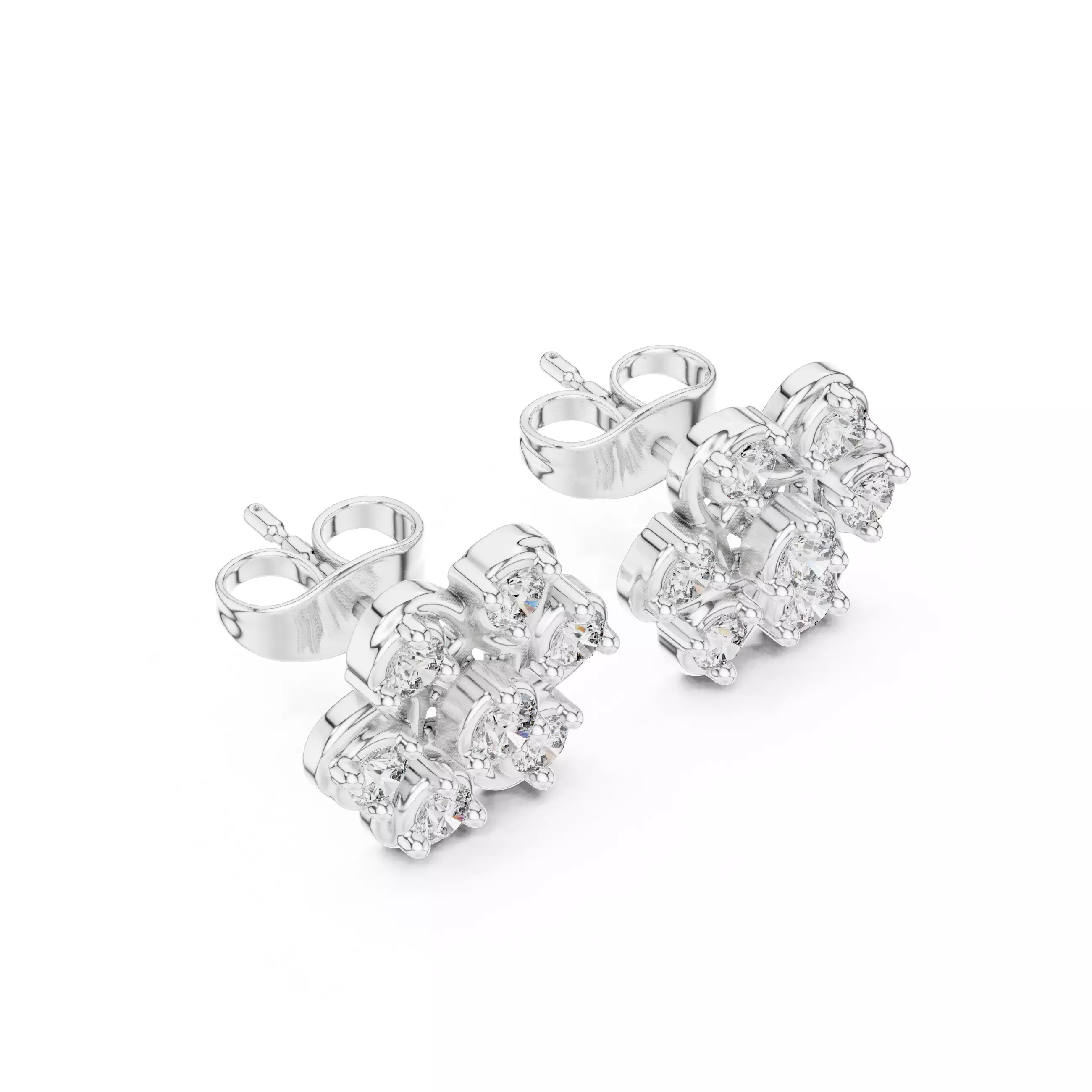 Diamond Studs Earrings 3dm stl renders animation videos details 3D print model_8