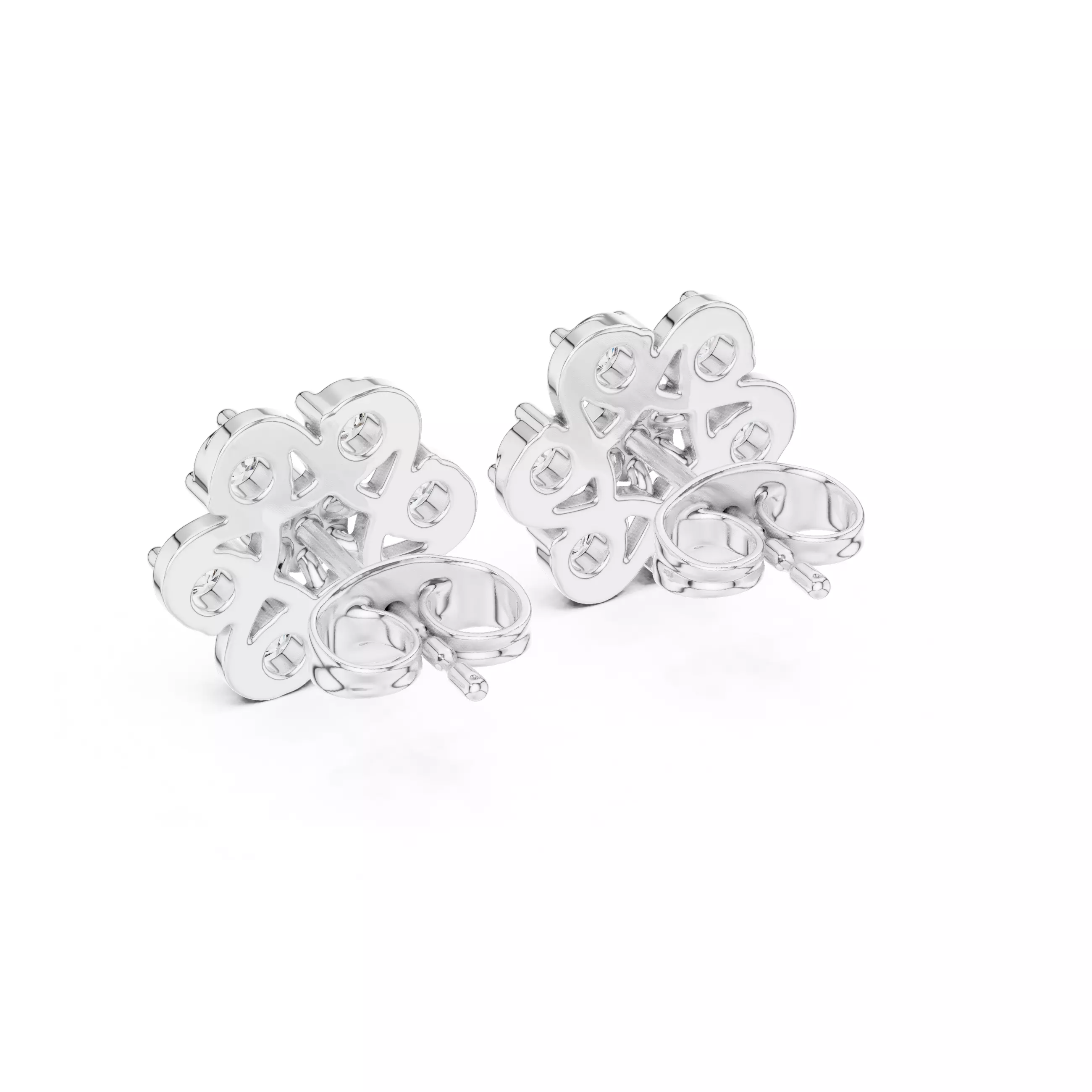 Diamond Studs Earrings 3dm stl renders animation videos details 3D print model_9