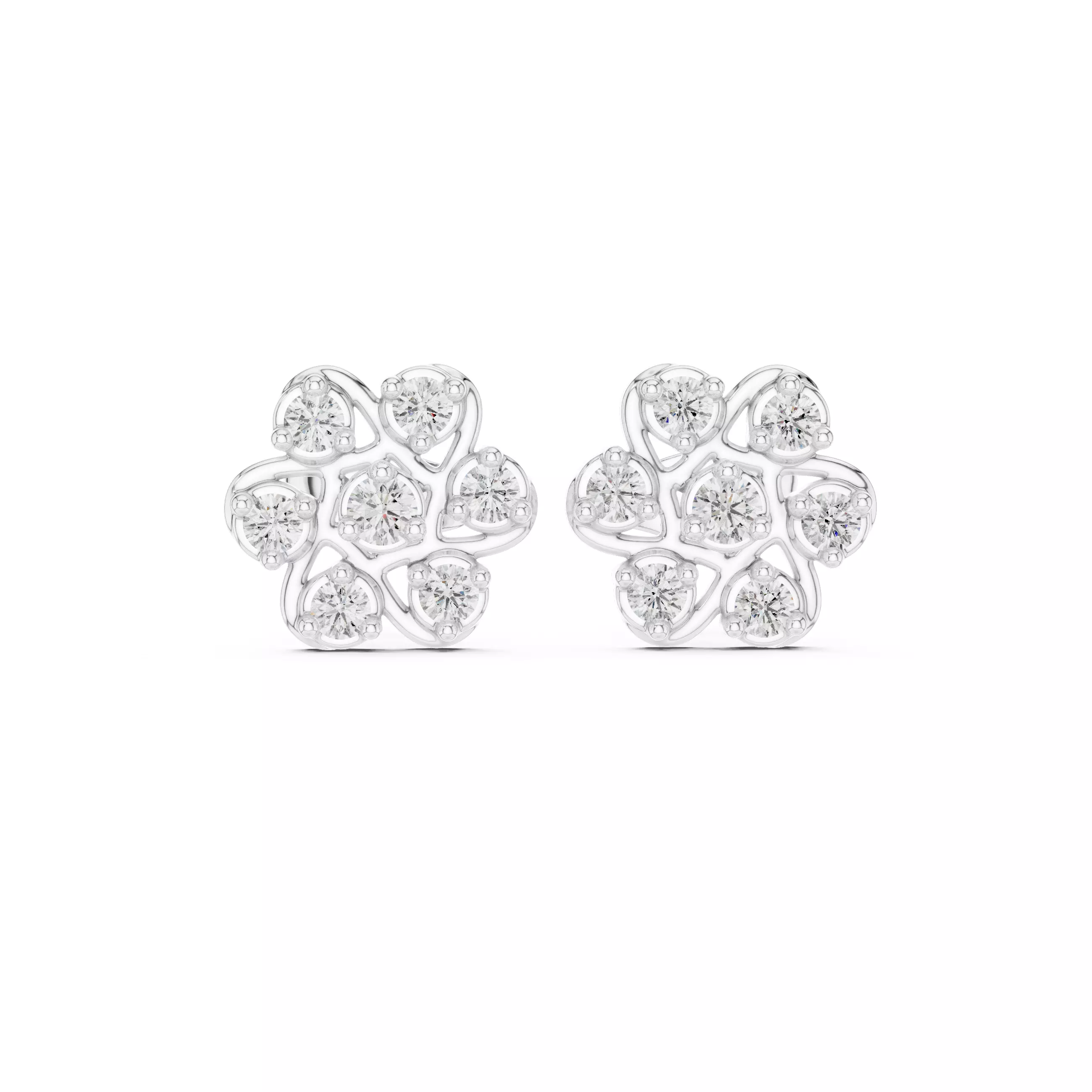 Diamond Studs Earrings 3dm stl renders animation videos details 3D print model_10