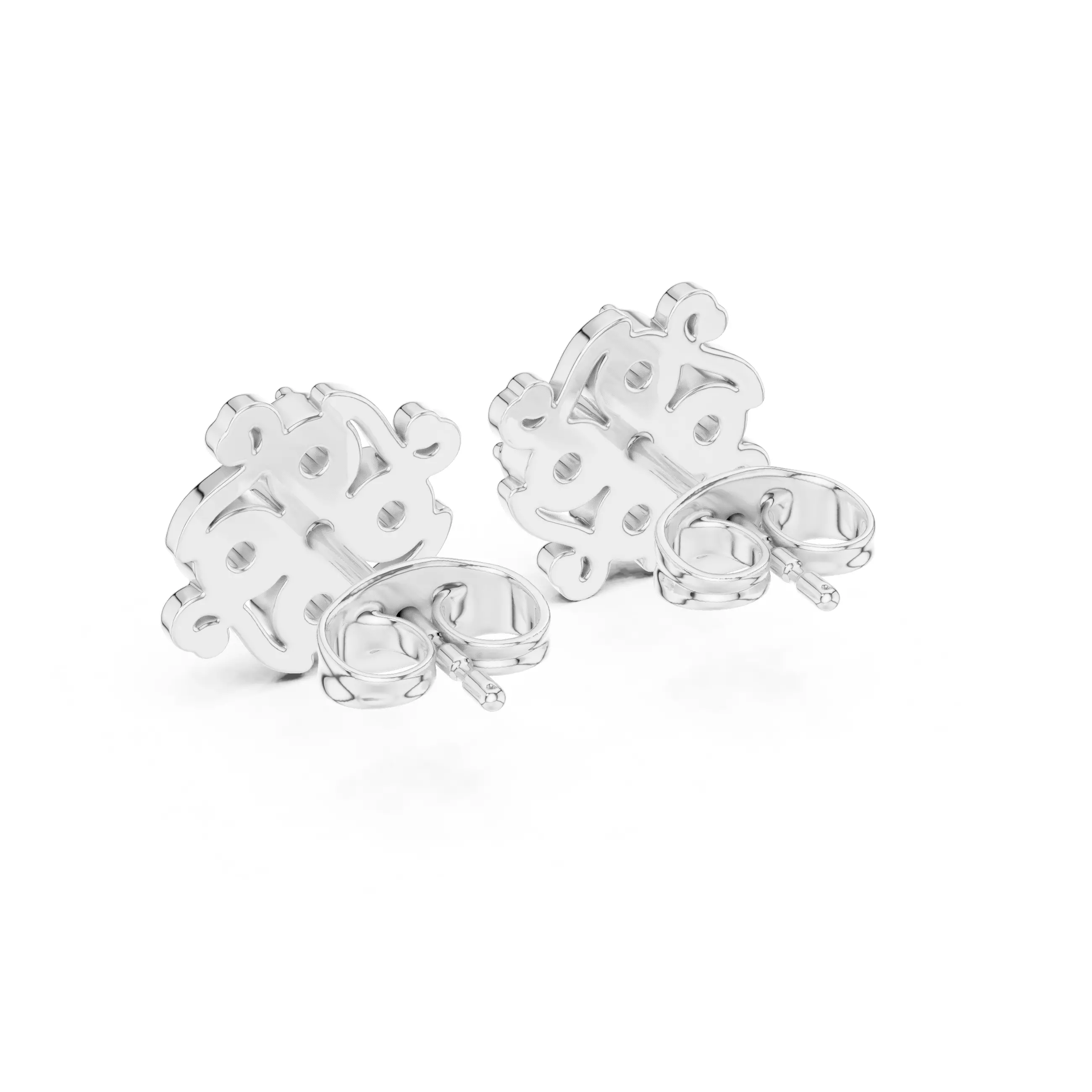 Diamond Studs Earrings 3dm stl renders animation videos details 3D print model_9