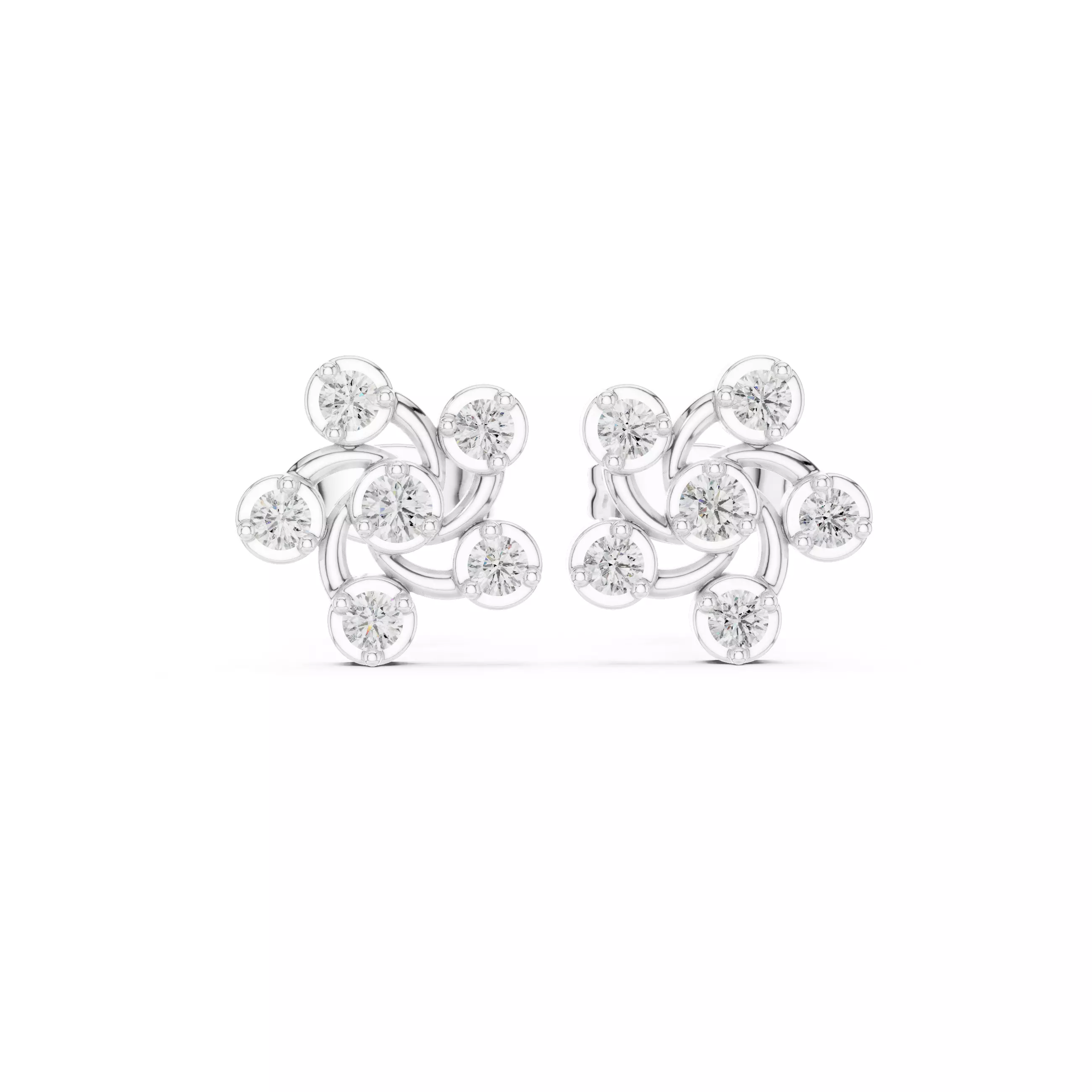 Diamond Studs Earrings 3dm stl renders animation videos details 3D print model_10