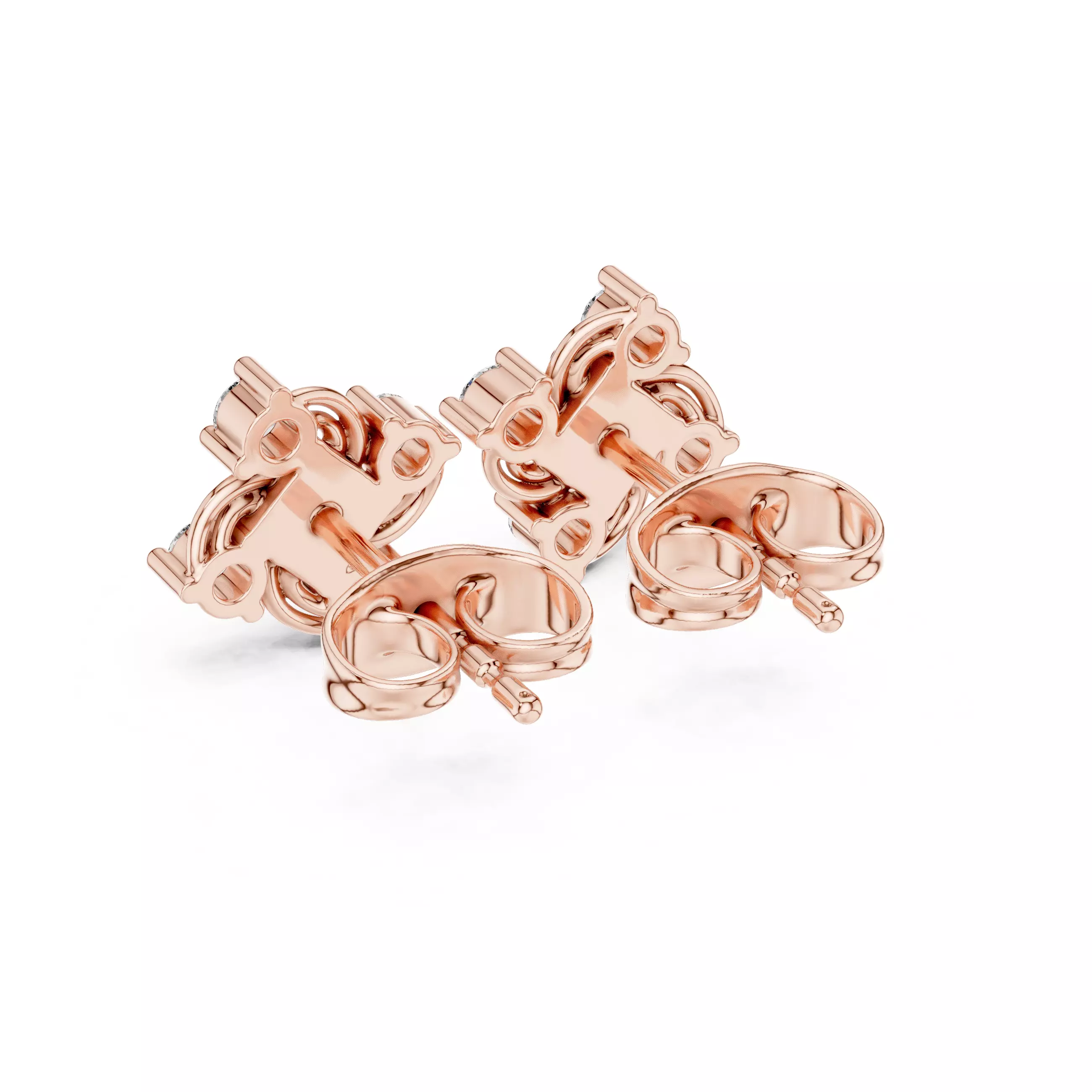 Diamond Studs Earrings 3dm stl renders animation videos details 3D print model_7