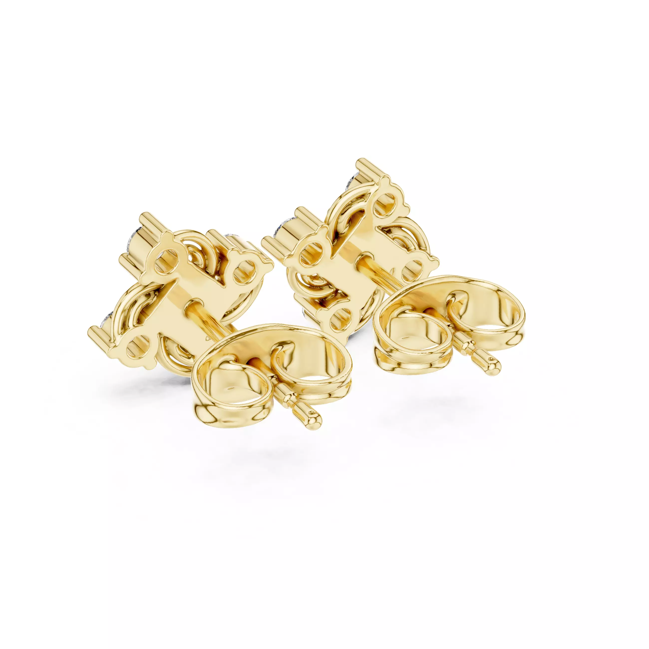 Diamond Studs Earrings 3dm stl renders animation videos details 3D print model_12