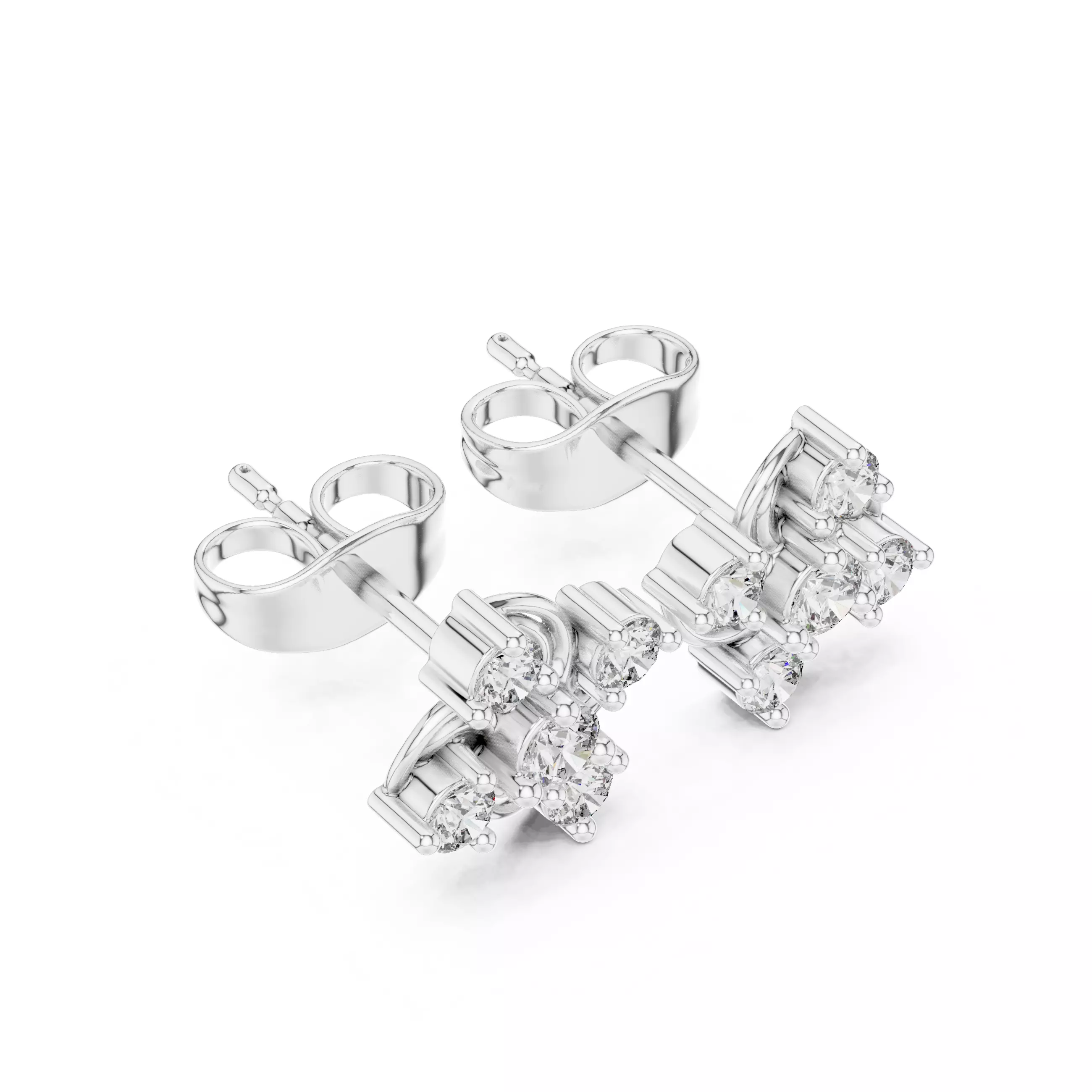 Diamond Studs Earrings 3dm stl renders animation videos details 3D print model_8