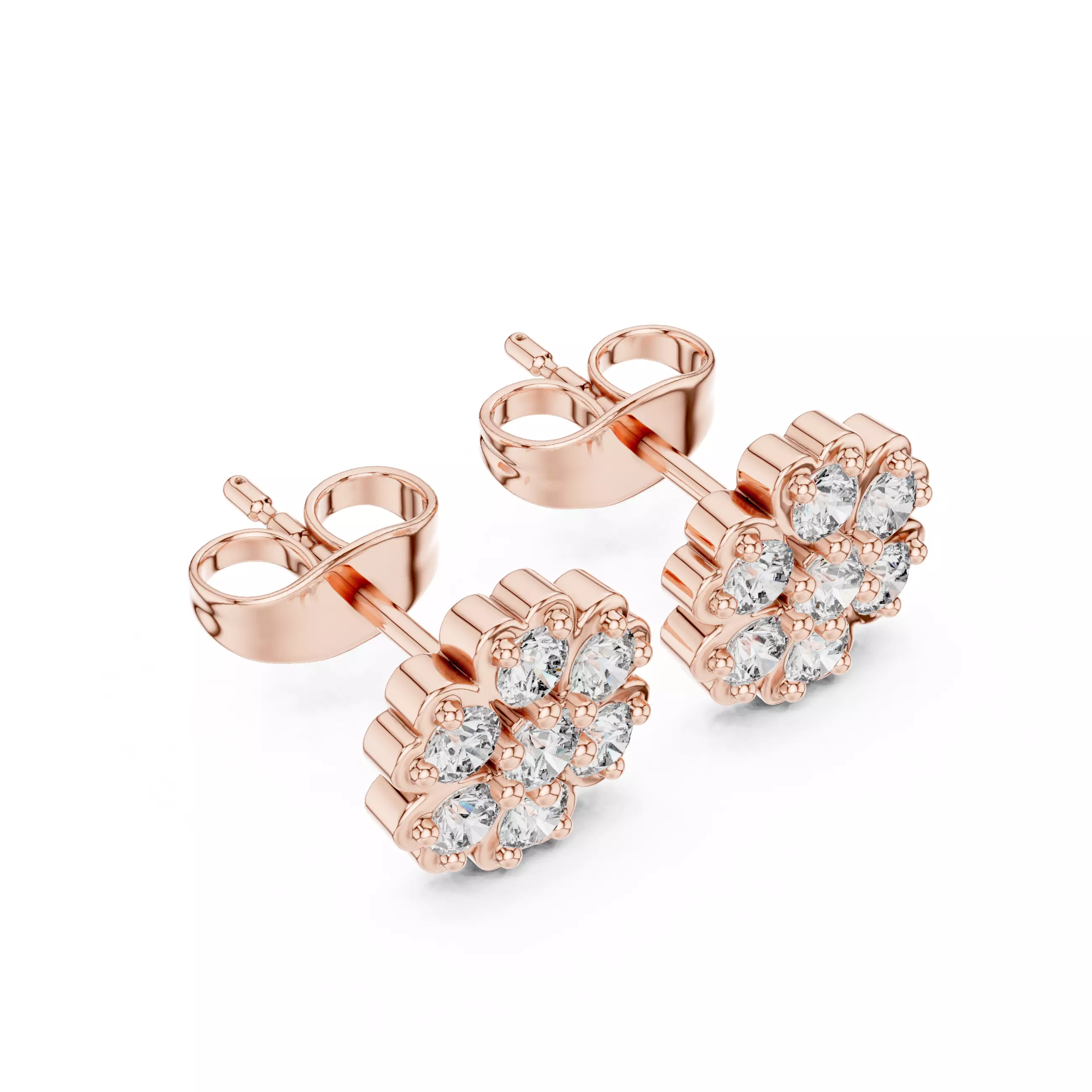 Diamond Studs Earrings 3dm stl renders animation videos details 3D print model_6