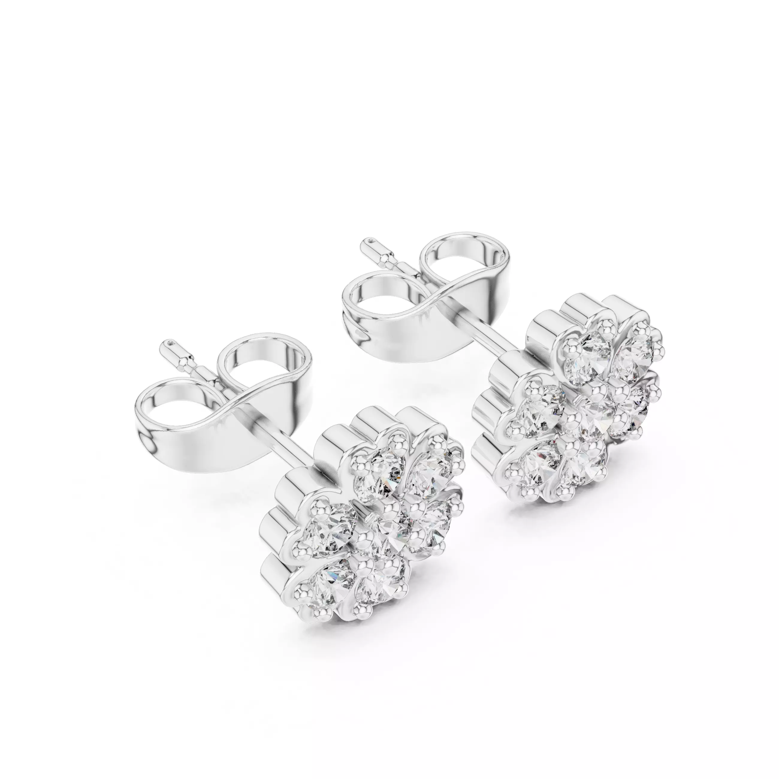 Diamond Studs Earrings 3dm stl renders animation videos details 3D print model_8