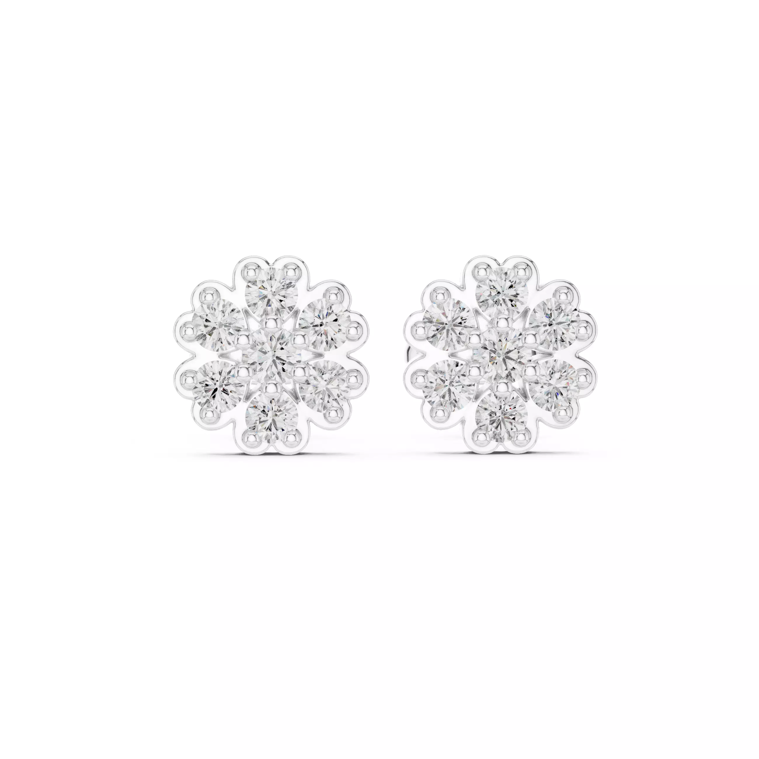 Diamond Studs Earrings 3dm stl renders animation videos details 3D print model_10