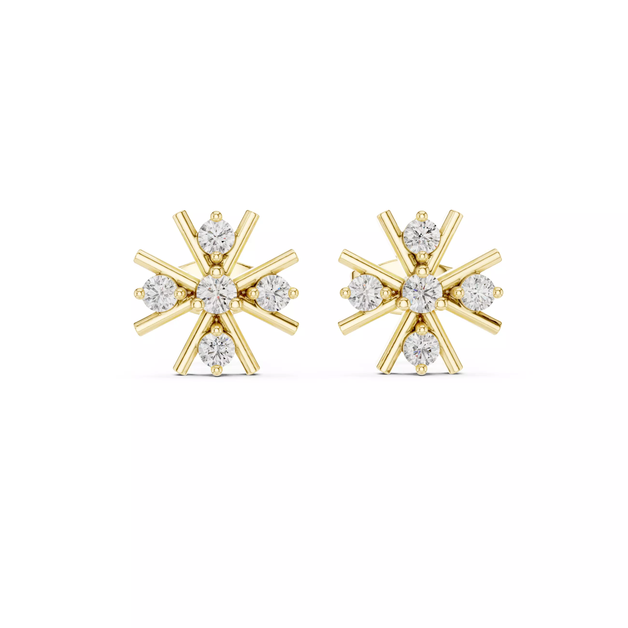 Diamond Studs Earrings 3dm stl renders animation videos details 3D print model_13
