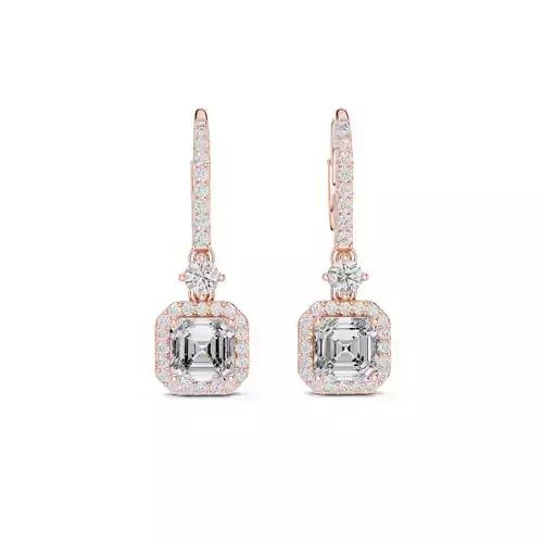 Diamond Hoops Earrings 3dm stl renders animation videos details 3D print model