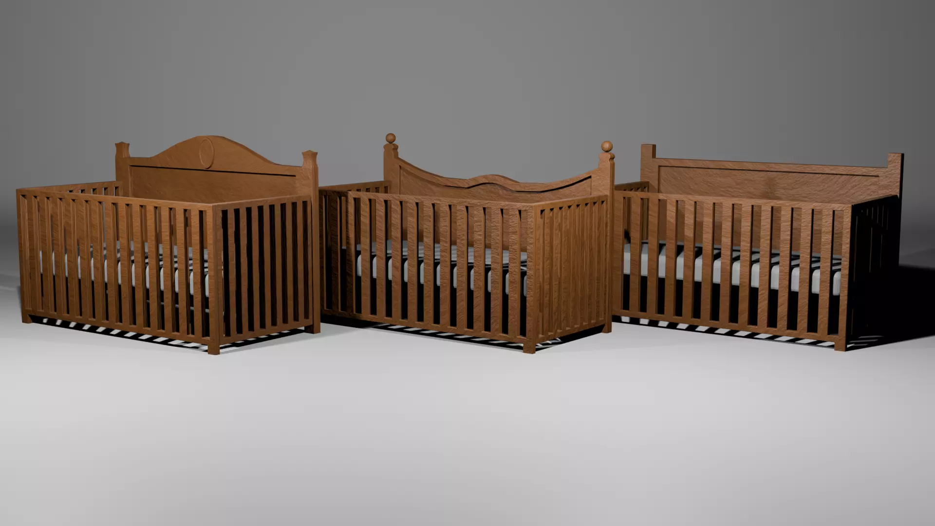 3D Crib Pack Nursery Furniture Set 3D model_0