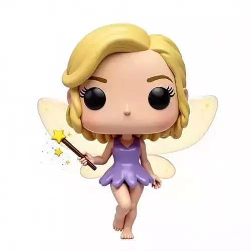 Cute Chibi Fairy with Magic Wand 3D Model Low-poly 3D model