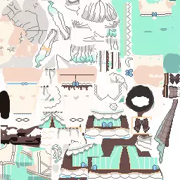 FREE 3D Lowpoly retro style VTUBER Maid Mint  Free low-poly 3D model_9