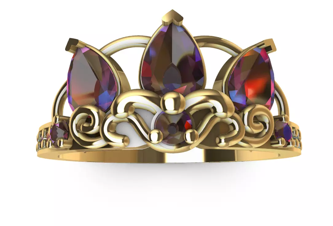 Rapunzel Tiara Ring 3D print model_1