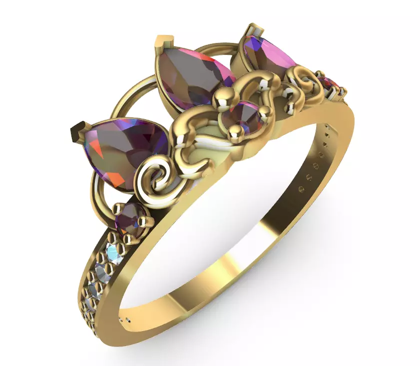 Rapunzel Tiara Ring 3D print model_0