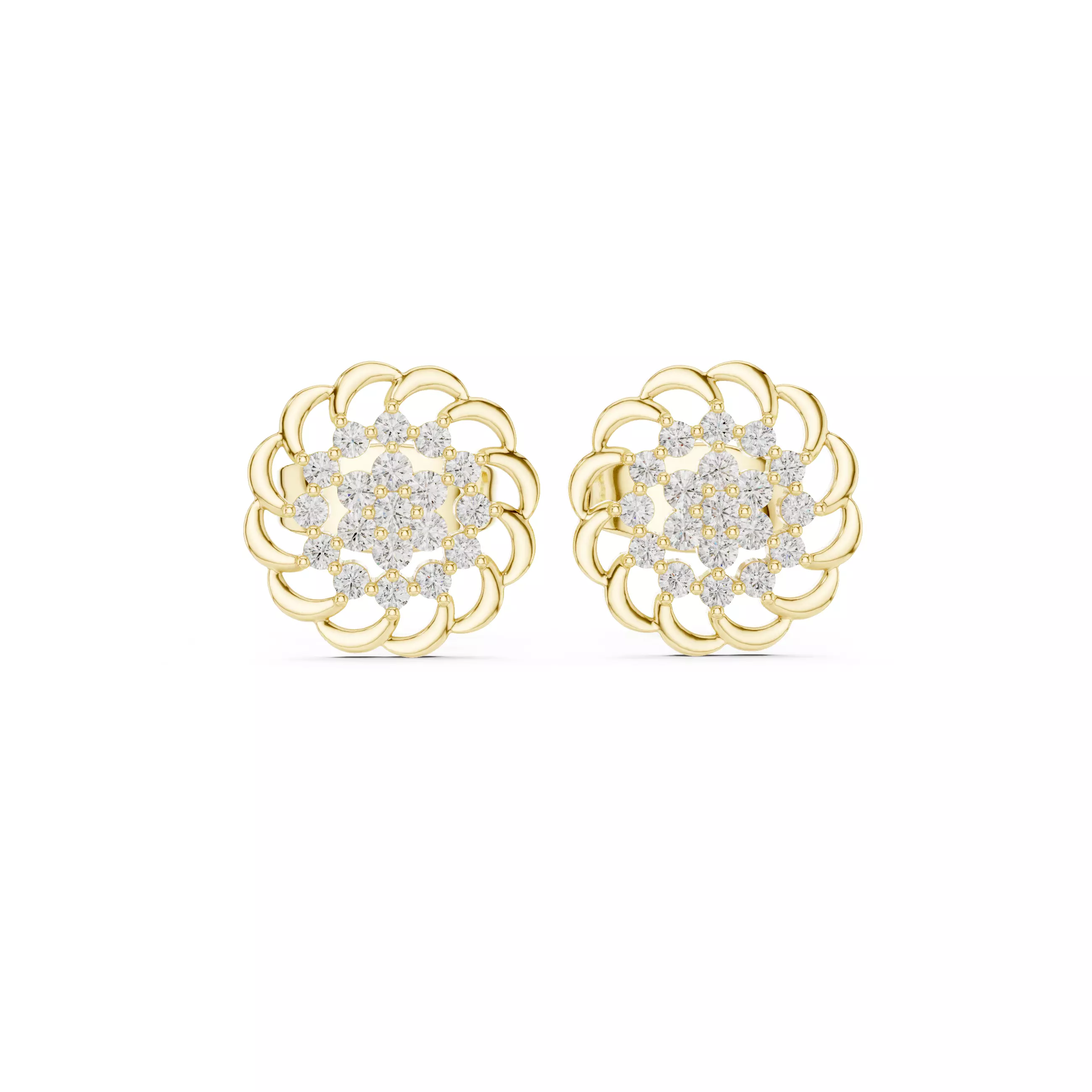 Diamond Studs Earrings 3dm stl renders animation videos details 3D print model_13