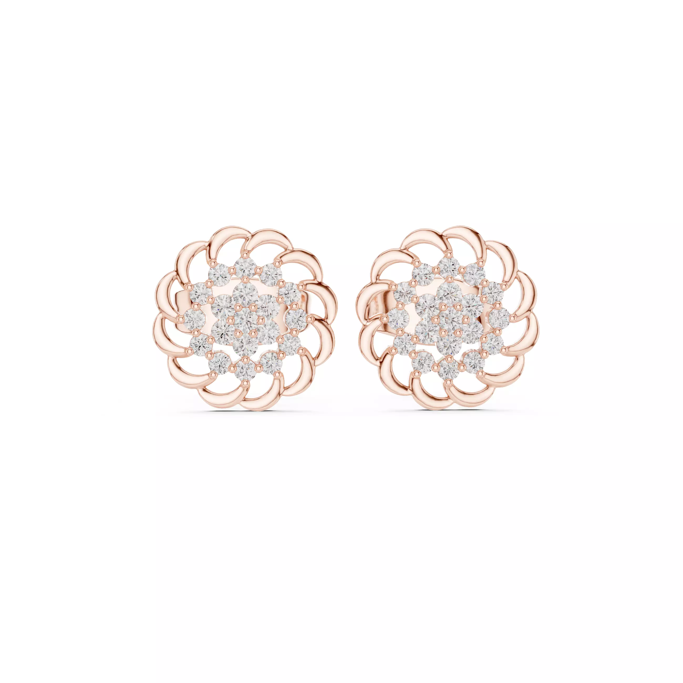 Diamond Studs Earrings 3dm stl renders animation videos details 3D print model_0