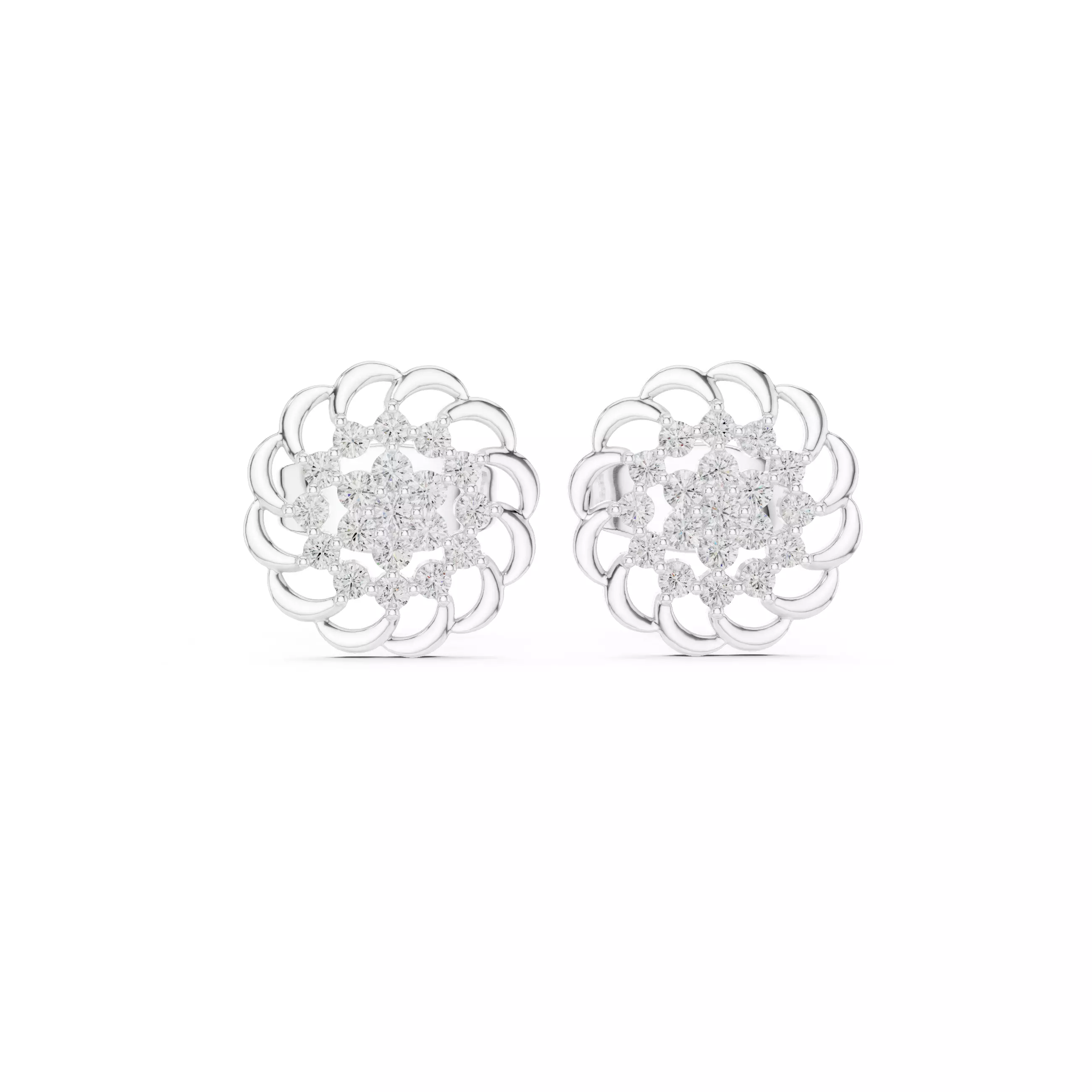 Diamond Studs Earrings 3dm stl renders animation videos details 3D print model_10