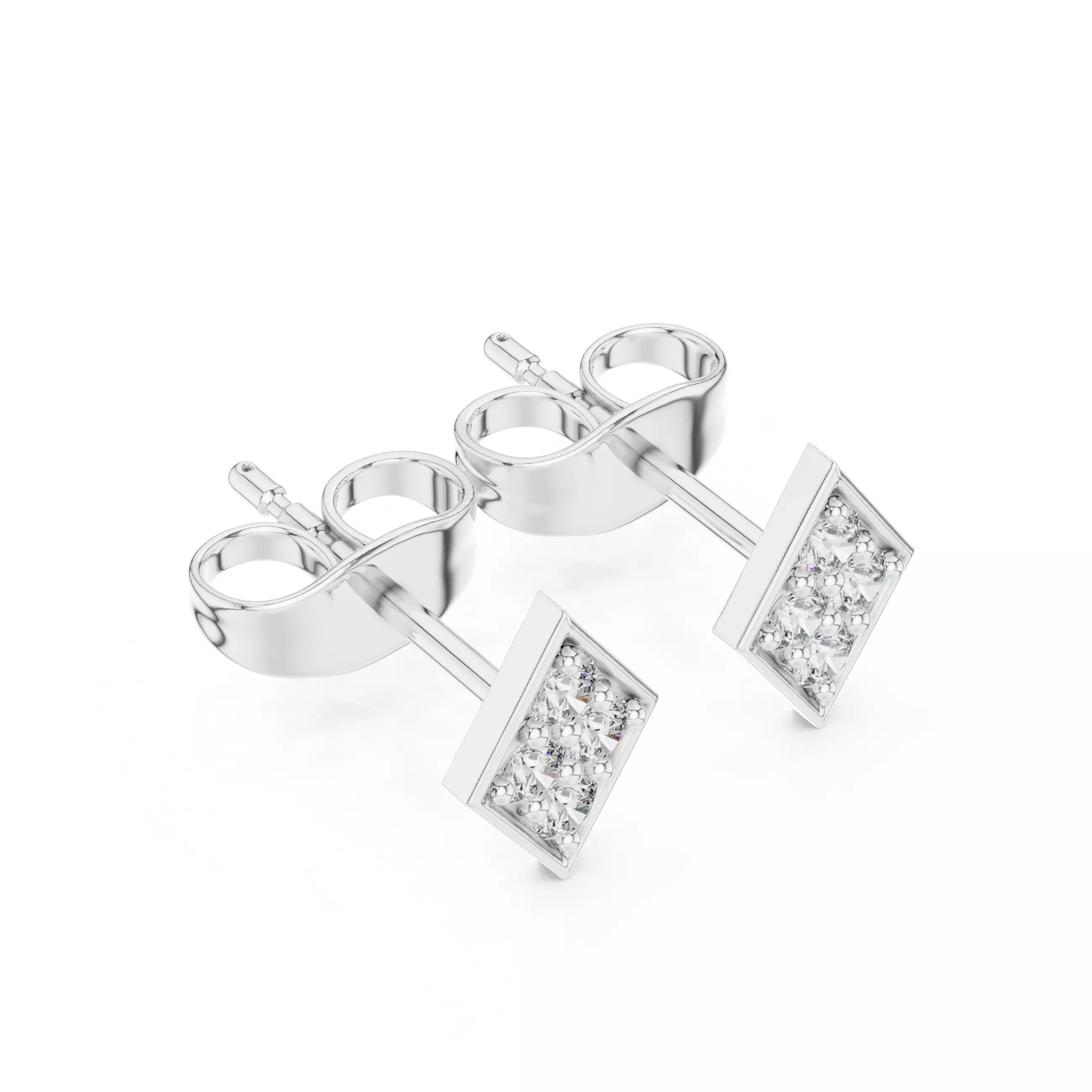 Diamond Studs Earrings 3dm stl renders animation videos details 3D print model_8