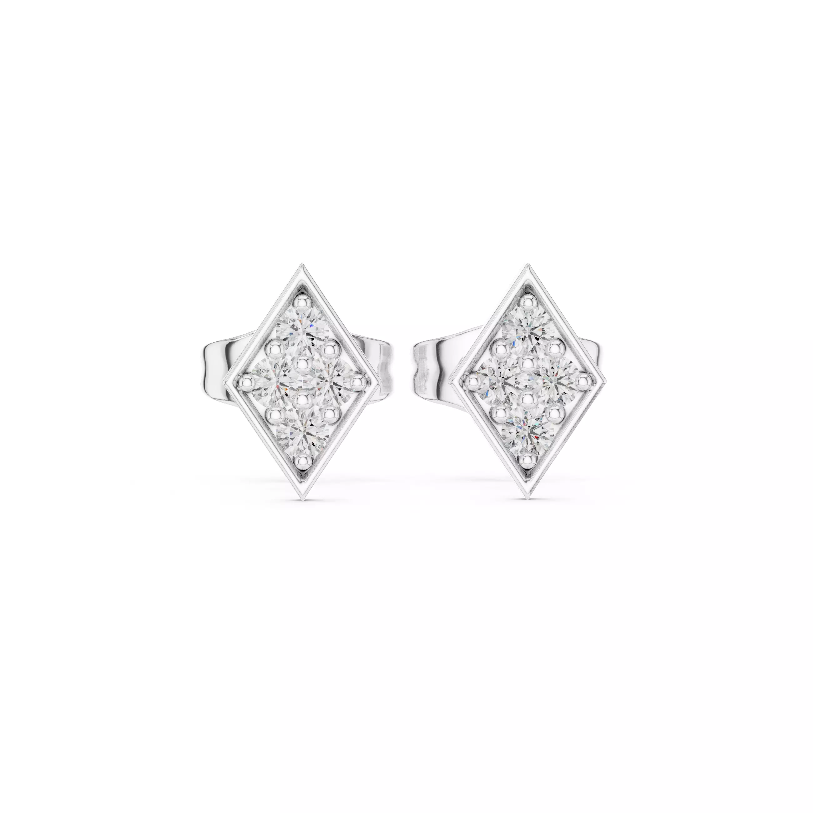 Diamond Studs Earrings 3dm stl renders animation videos details 3D print model_10