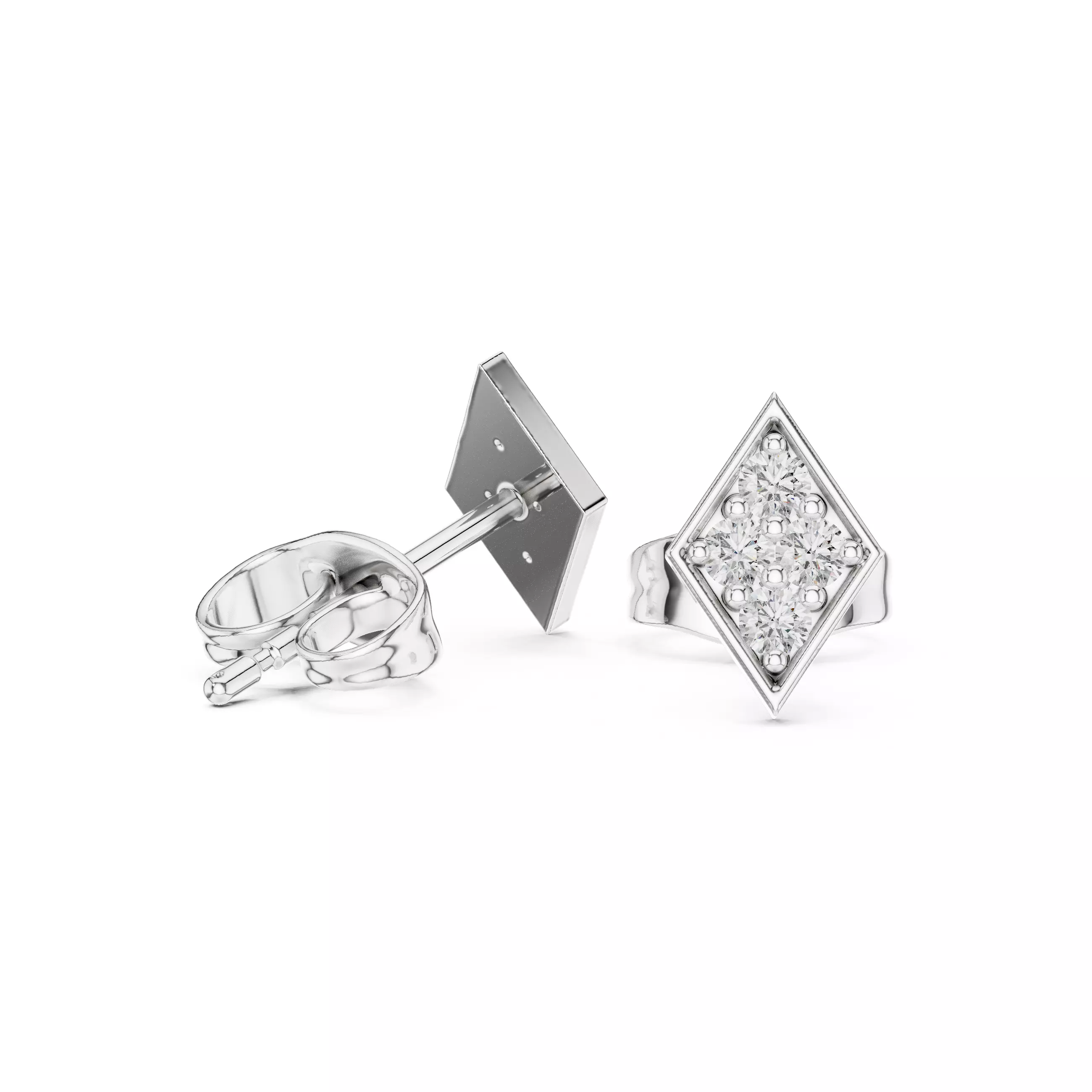 Diamond Studs Earrings 3dm stl renders animation videos details 3D print model_2