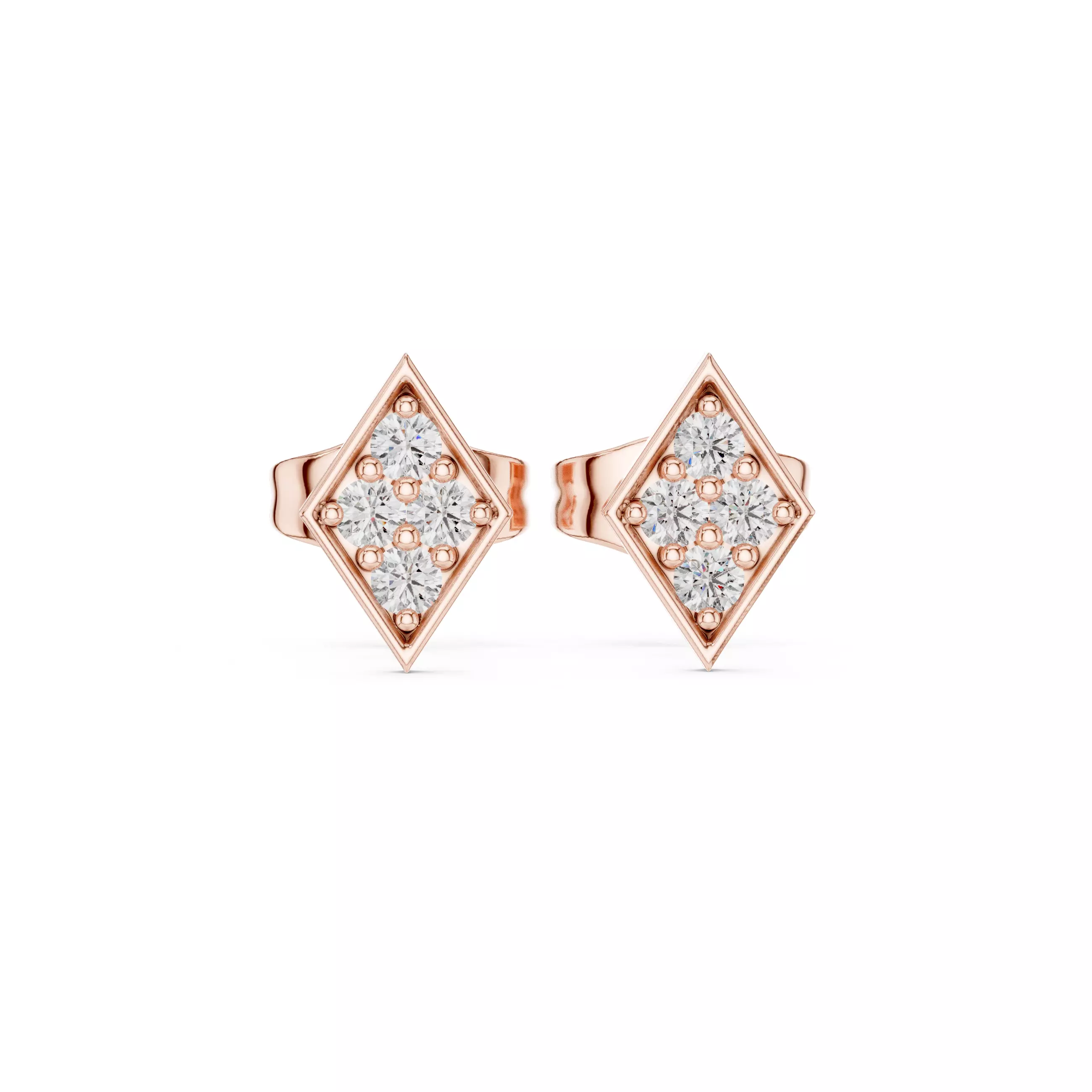 Diamond Studs Earrings 3dm stl renders animation videos details 3D print model_0