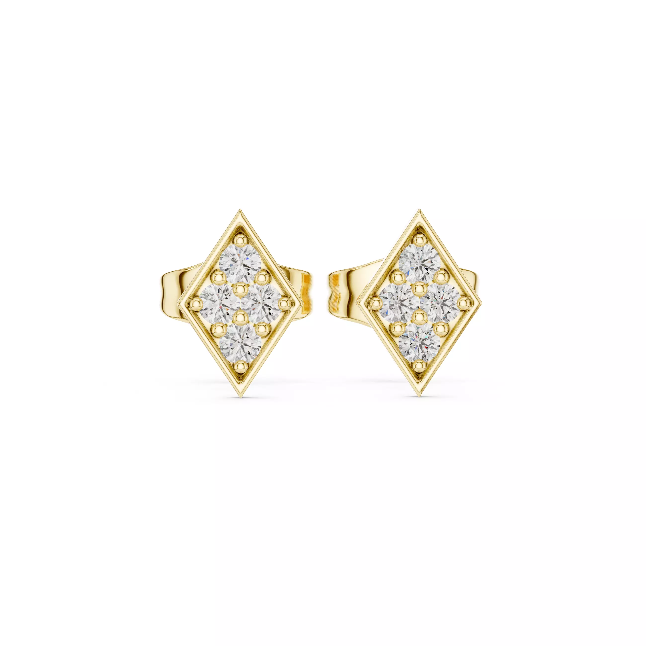 Diamond Studs Earrings 3dm stl renders animation videos details 3D print model_13