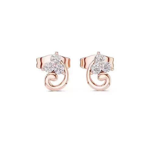 Diamond Studs Earrings 3dm stl renders animation videos details 3D print model