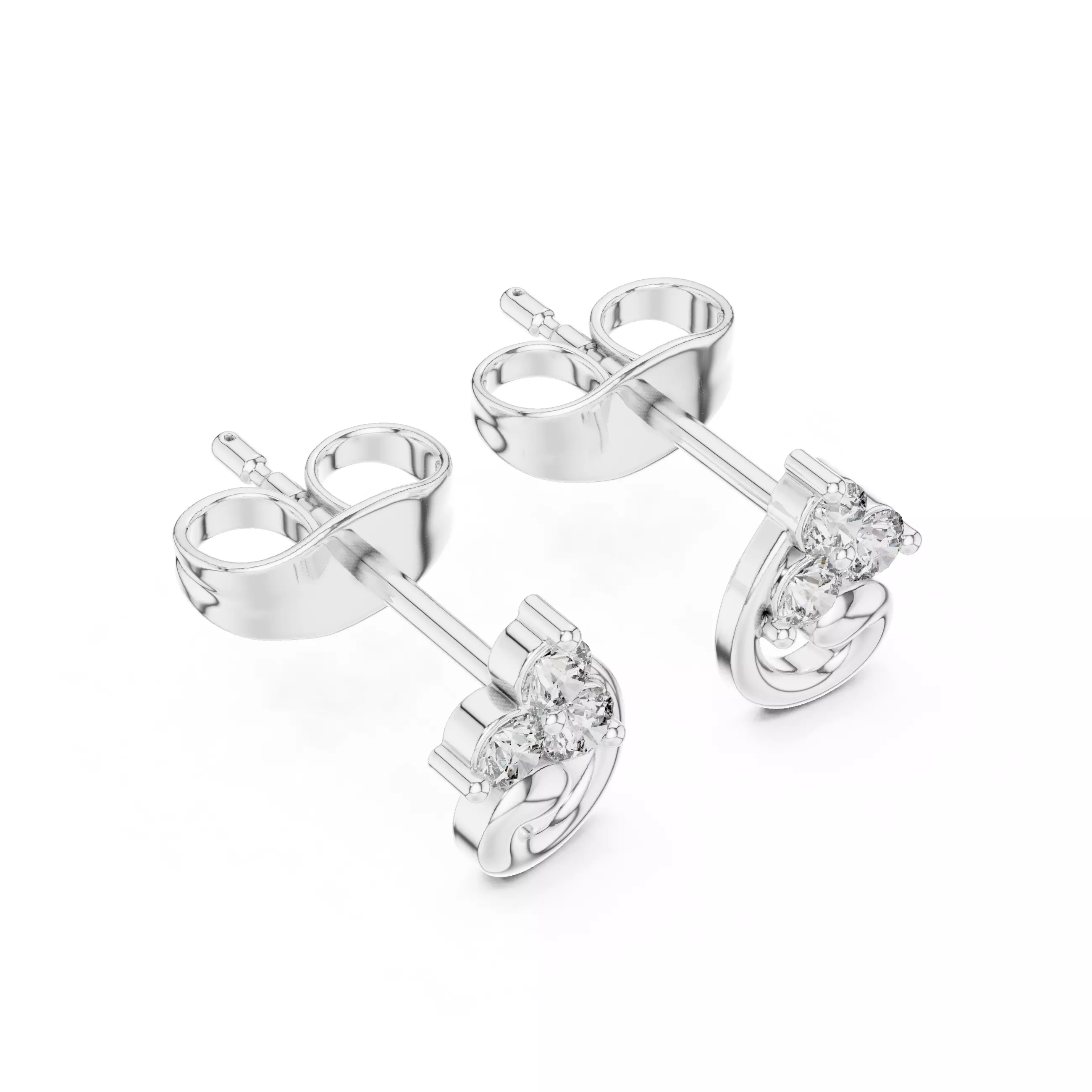 Diamond Studs Earrings 3dm stl renders animation videos details 3D print model_8