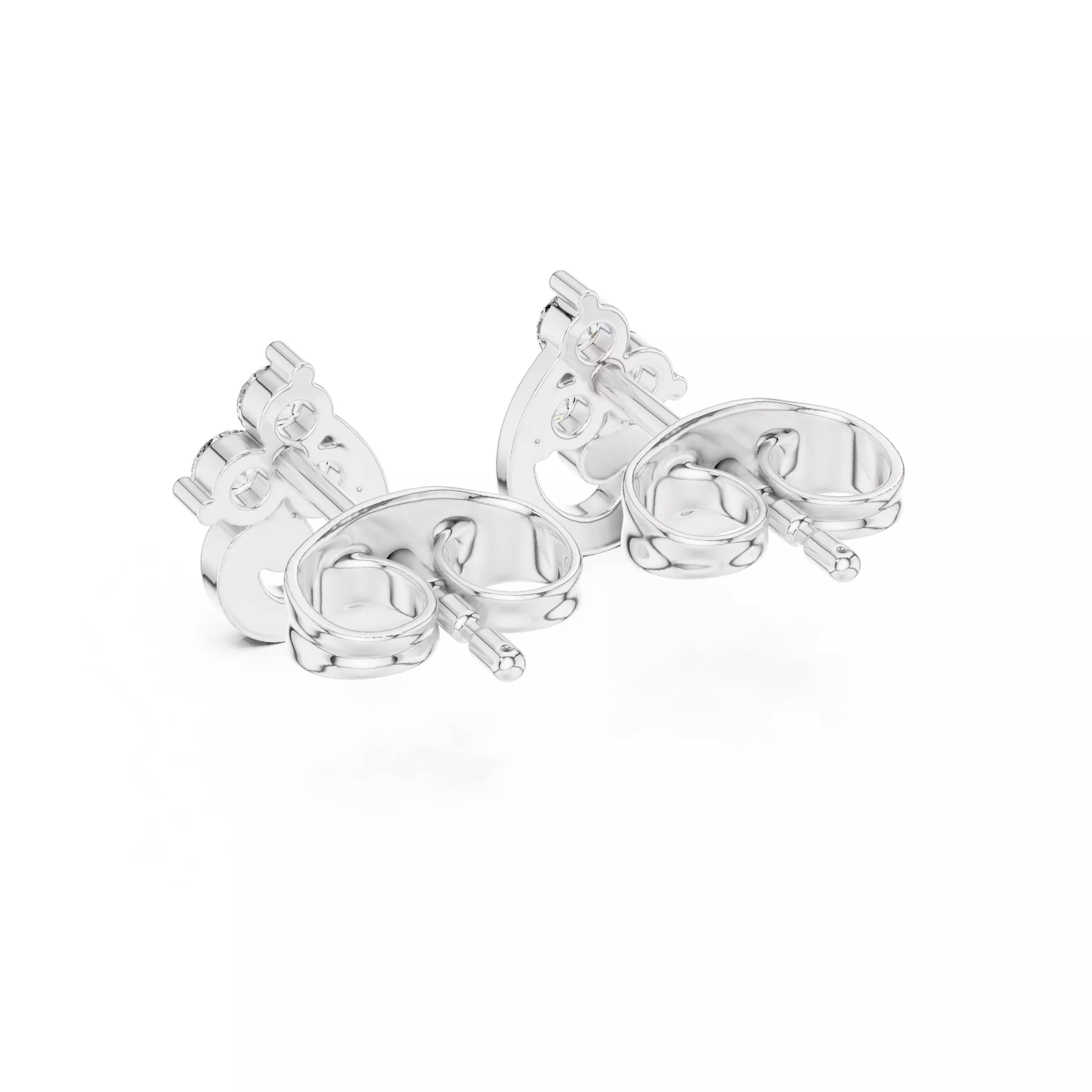 Diamond Studs Earrings 3dm stl renders animation videos details 3D print model_9