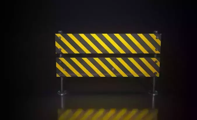 Free Road Barrier Variation 3 Low Poly PBR Game-Ready Asset