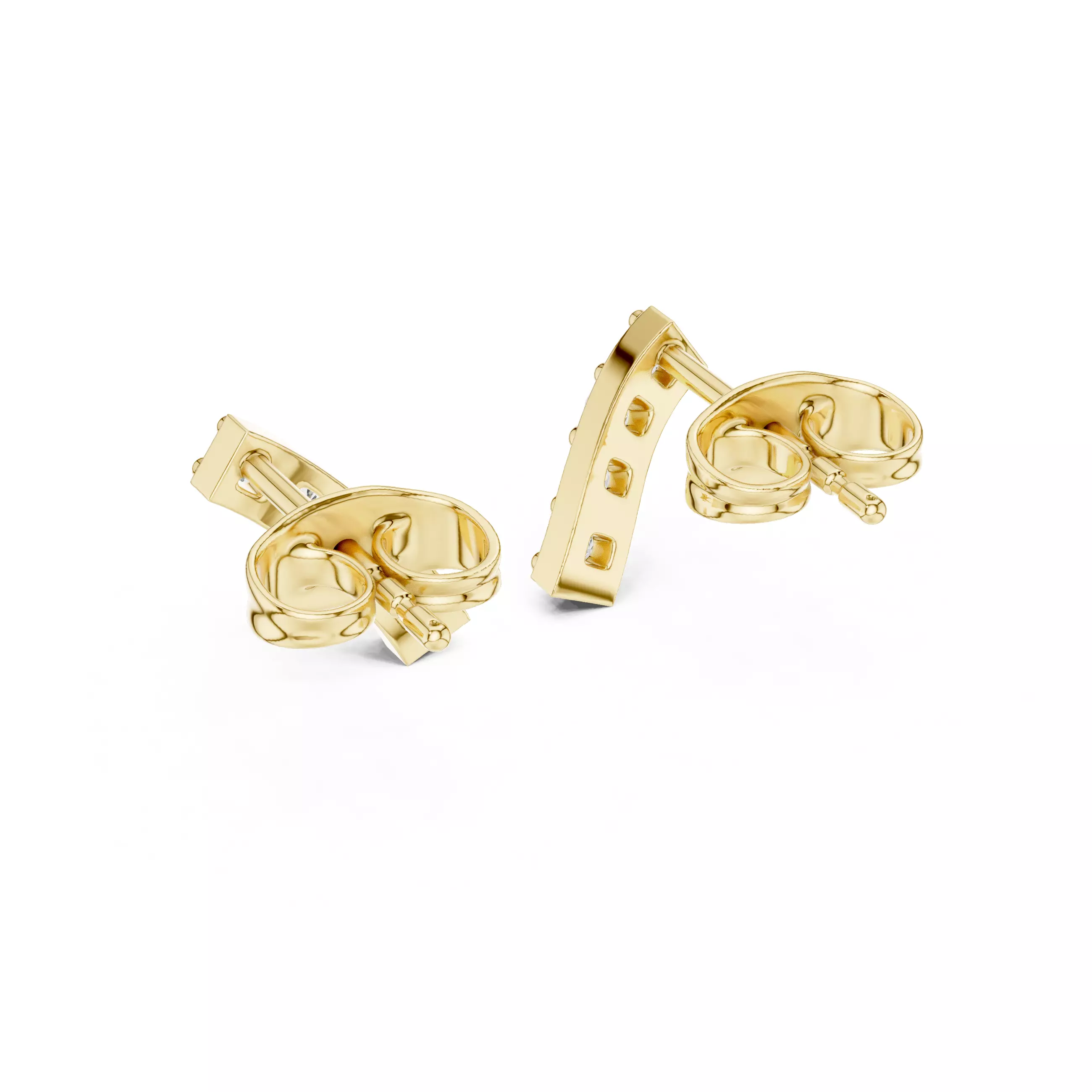 Diamond Studs Earrings 3dm stl renders animation videos details 3D print model_12