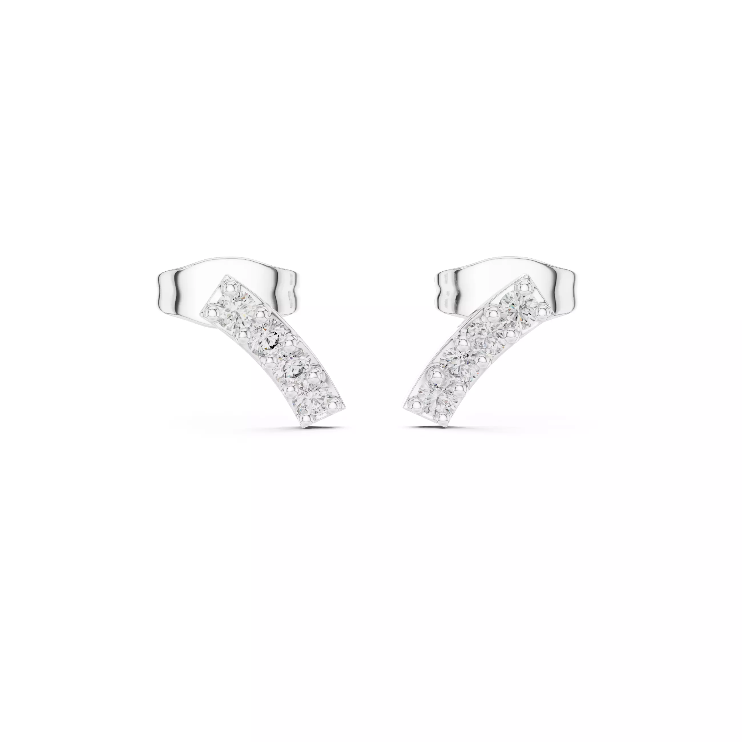 Diamond Studs Earrings 3dm stl renders animation videos details 3D print model_10