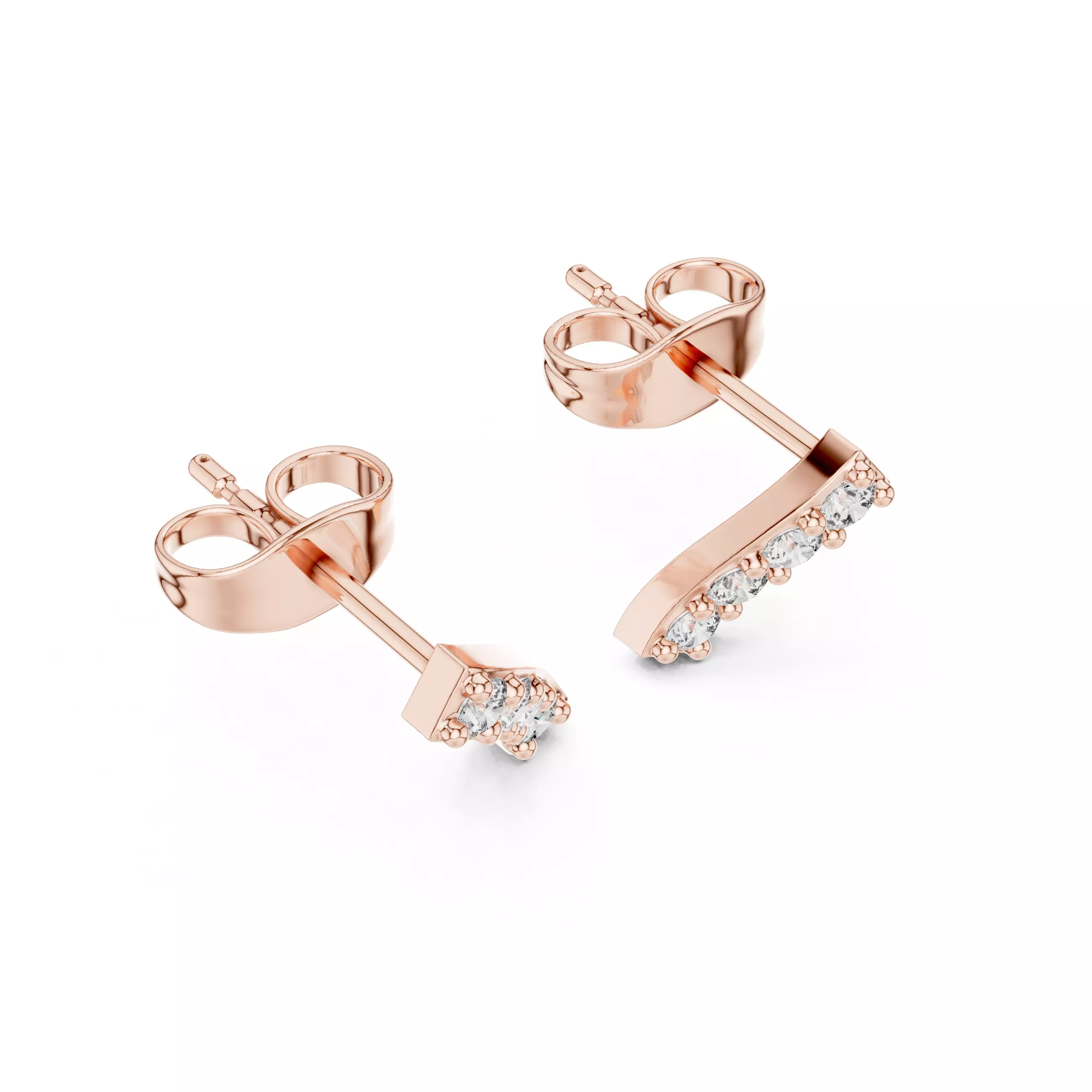 Diamond Studs Earrings 3dm stl renders animation videos details 3D print model_6