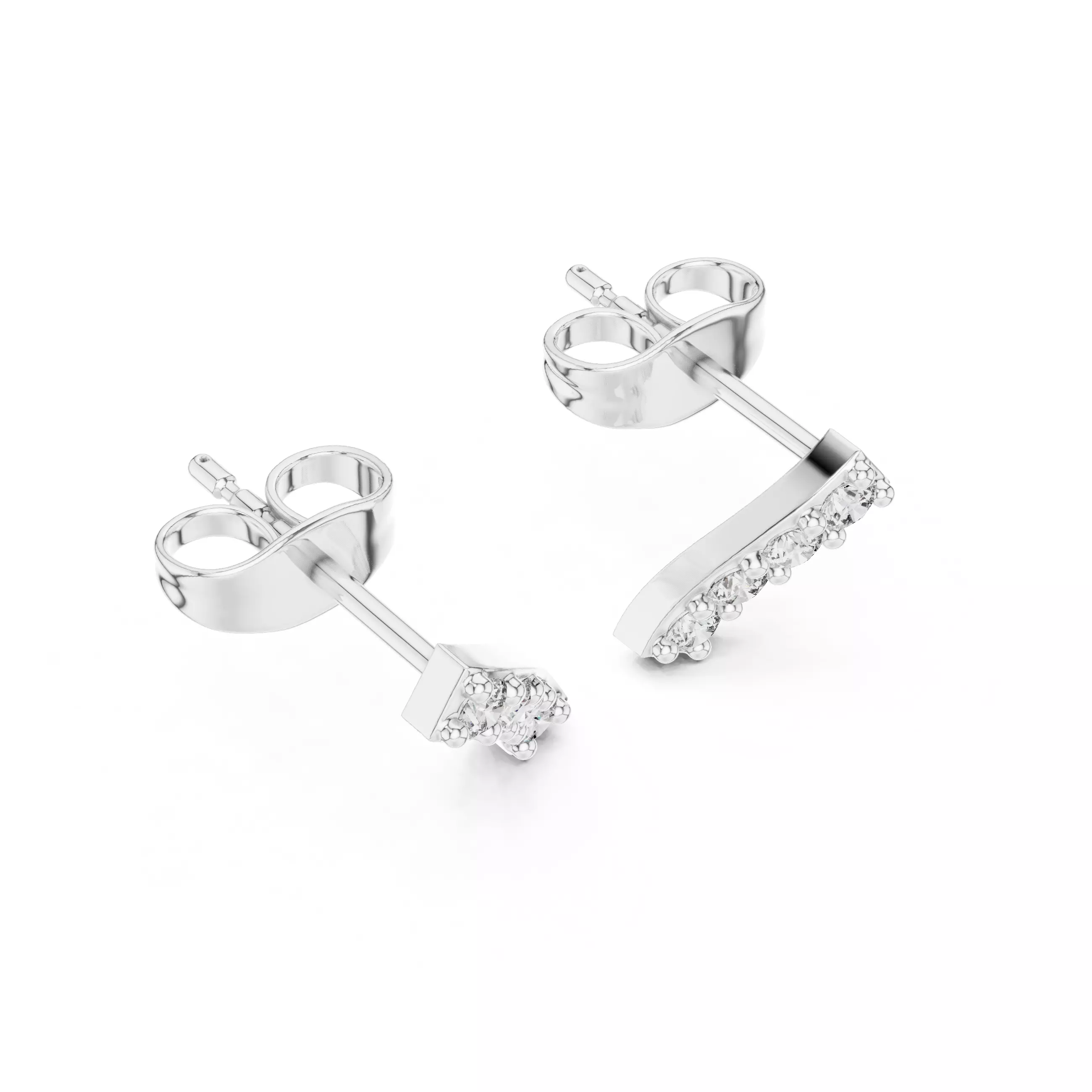 Diamond Studs Earrings 3dm stl renders animation videos details 3D print model_8