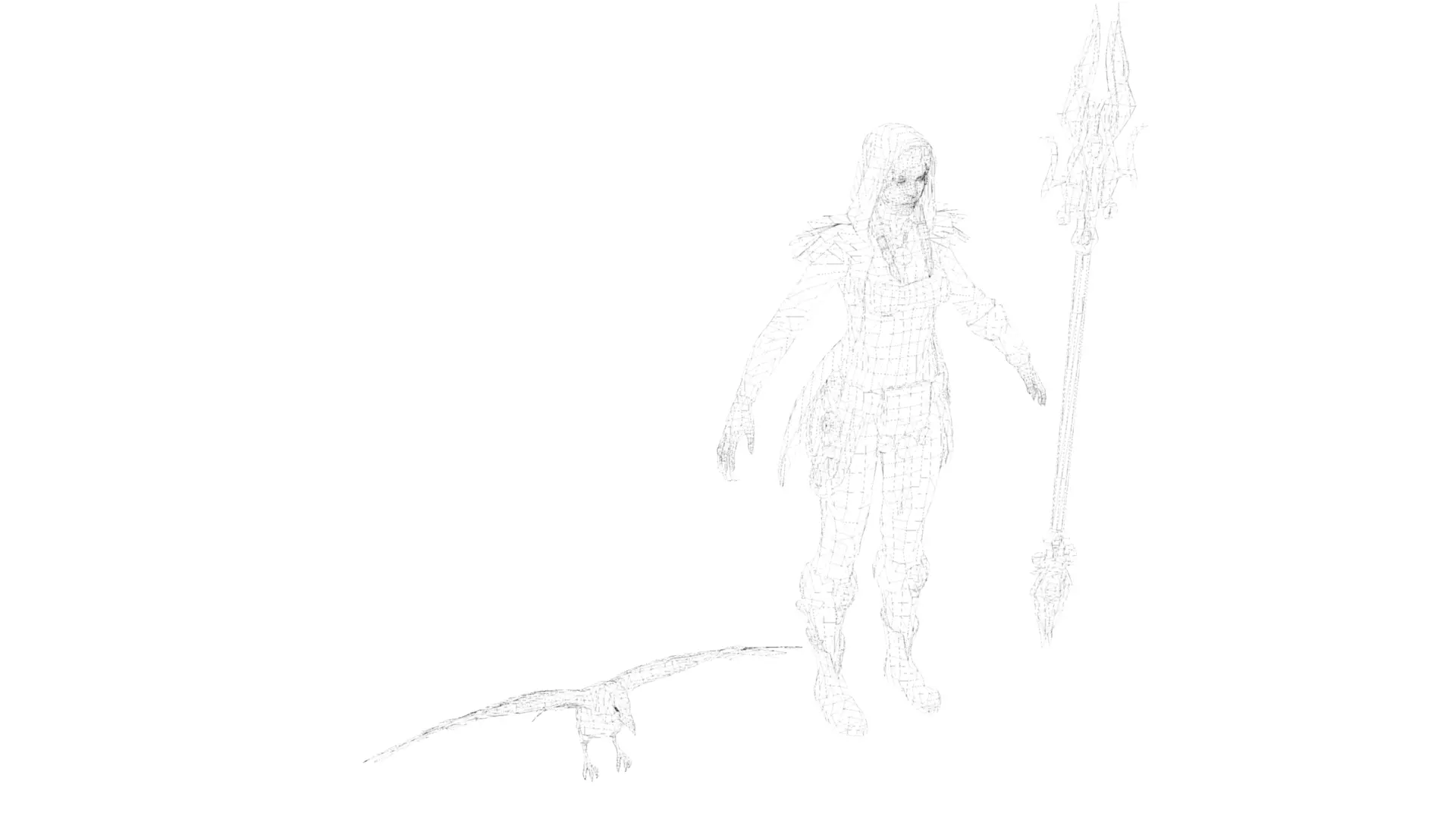 Female Druid Sorceress 3D Model Low-poly 3D model_8