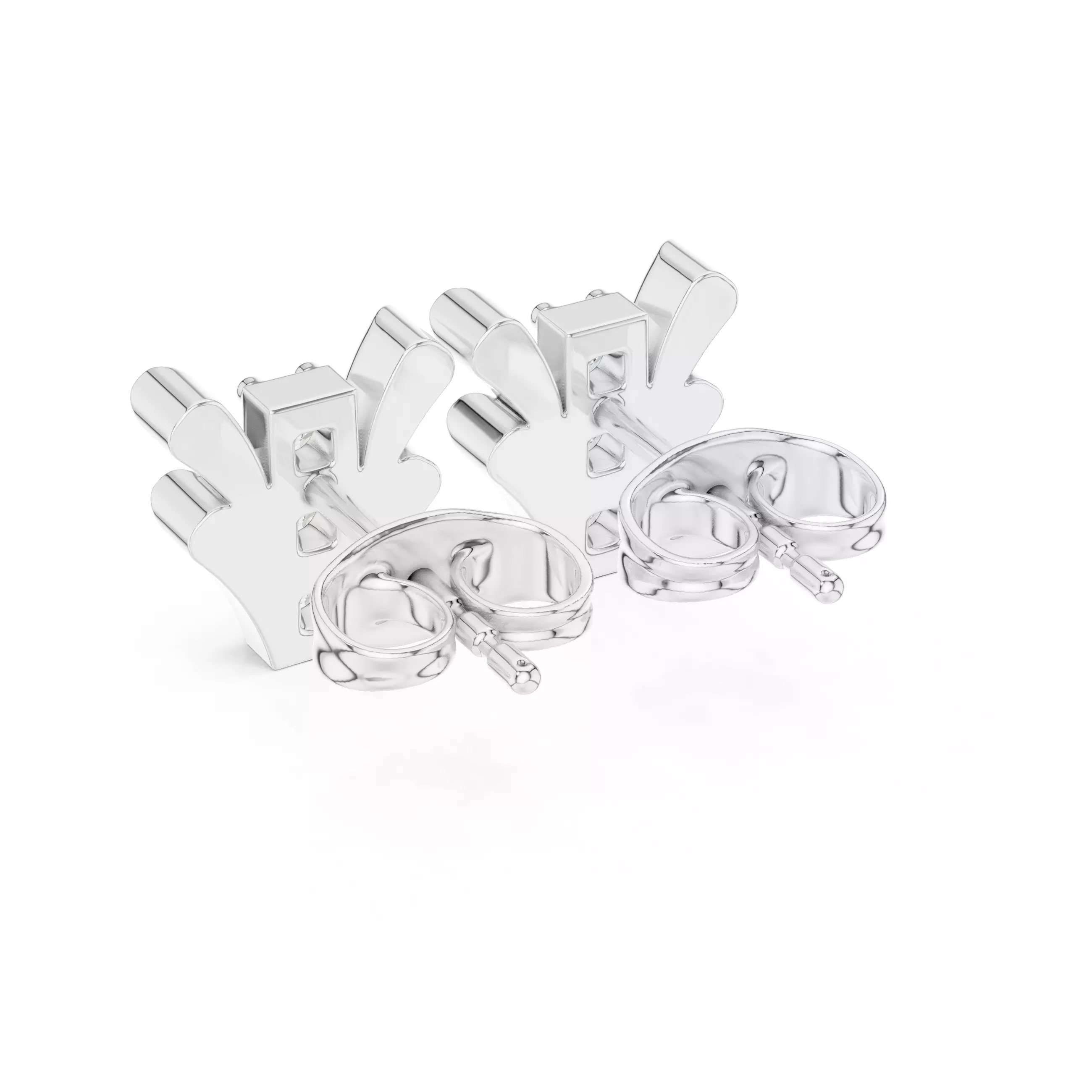 Diamond Studs Earrings 3dm stl renders animation videos details 3D print model_9